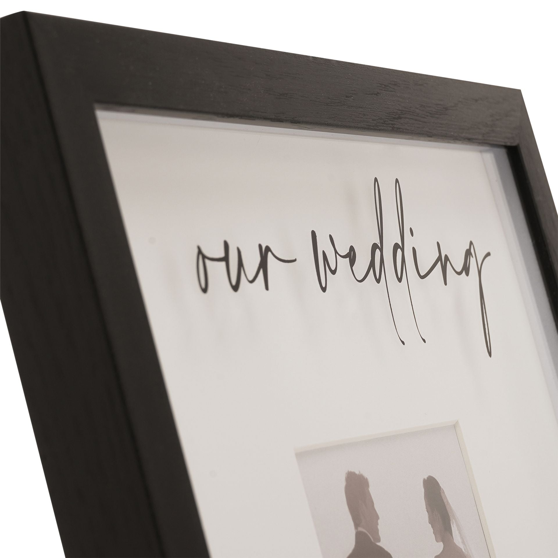Amore Black Wide Frame 'Our Wedding' 4" x 4"