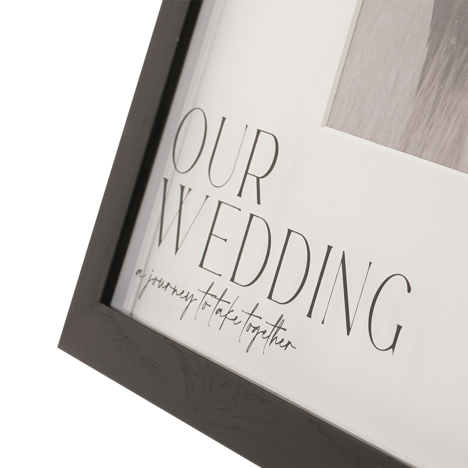 Amore Black Wide Frame 'Our Wedding' 6" x 4"