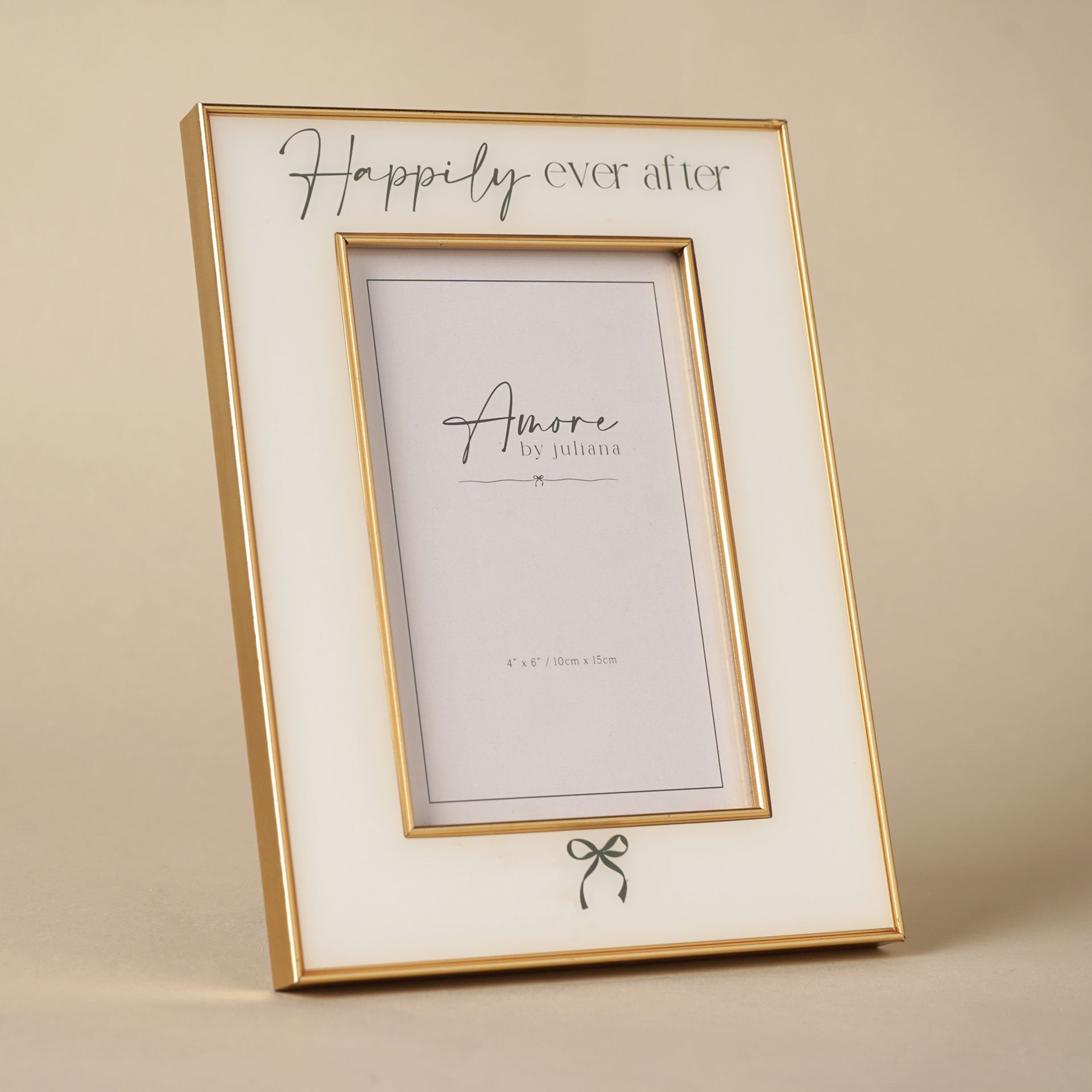 Amore Bow Frame 'Happily Ever After' 4" x 6"