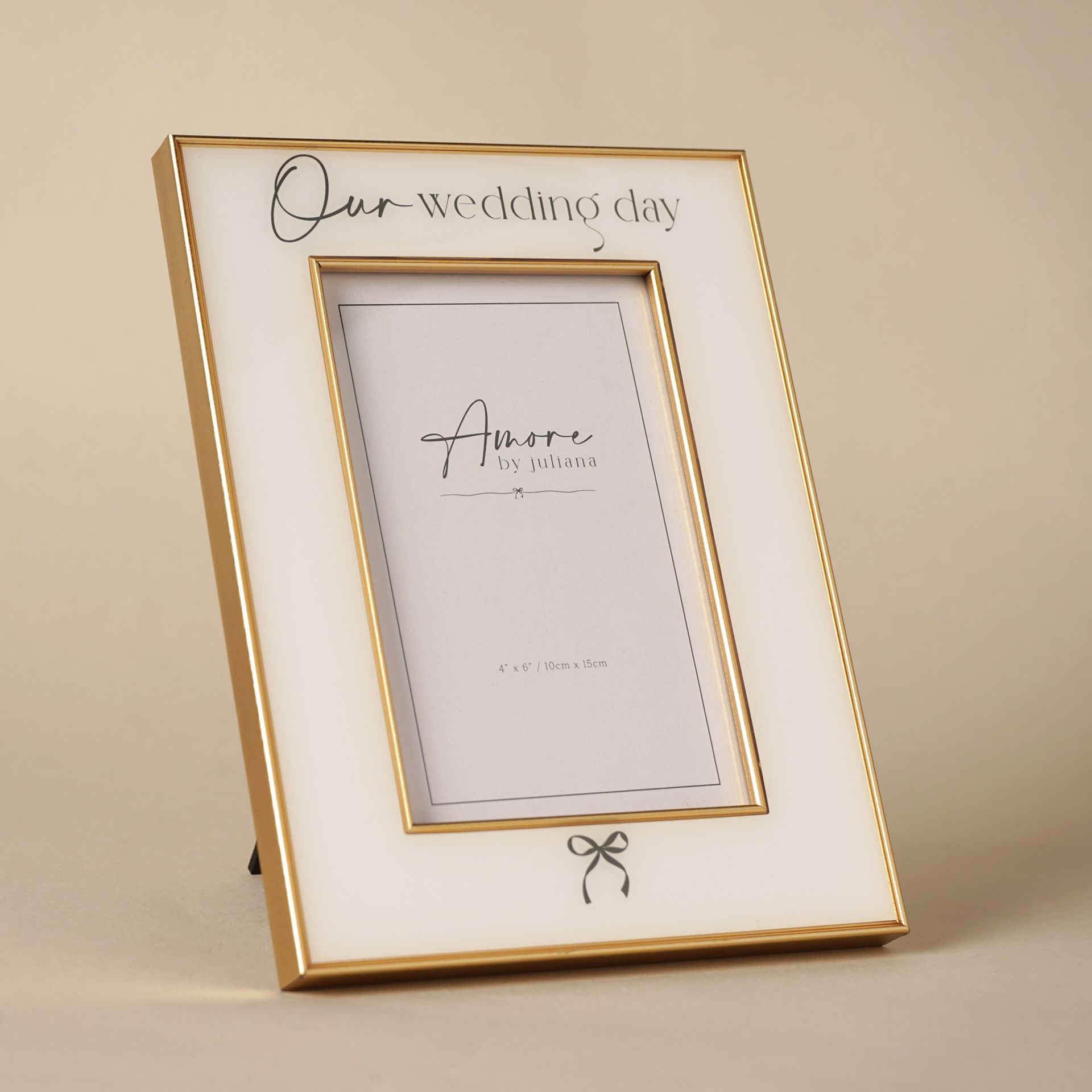Amore Bow Frame 'Our Wedding Day' 4" x 6"