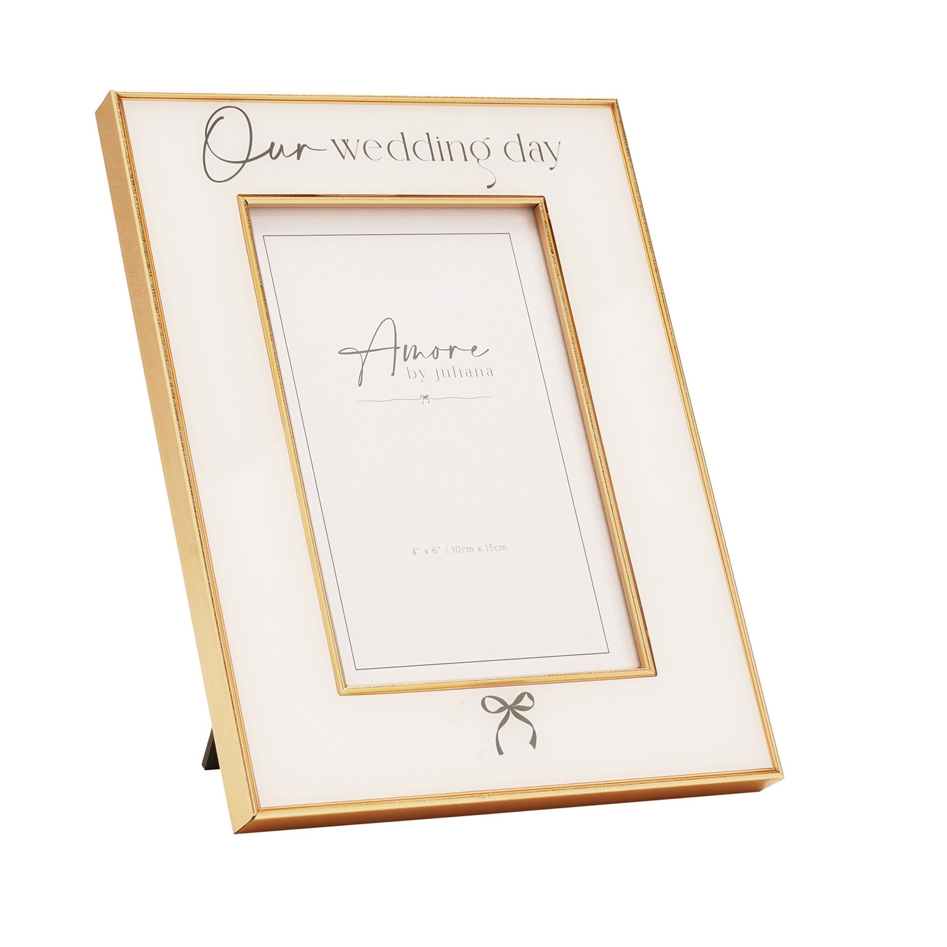 Amore Bow Frame 'Our Wedding Day' 4" x 6"