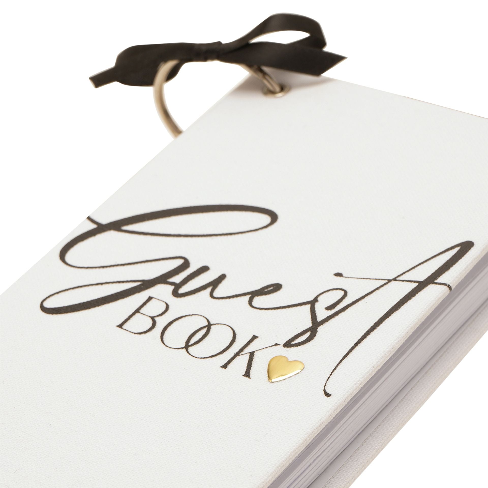 Amore Single Ring Bound Linen Guest Book