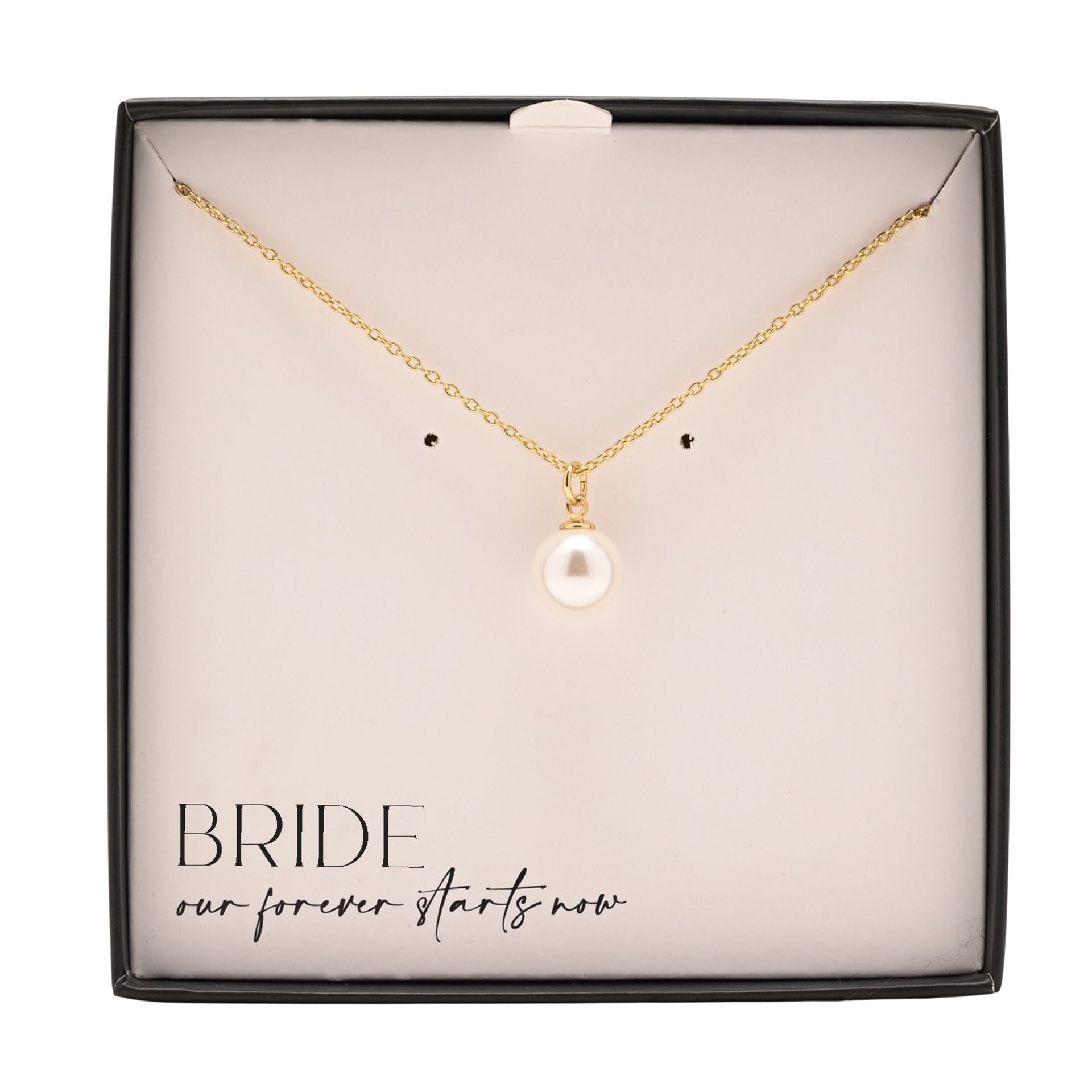 Amore Silver Plated Necklace Faux Pearl - Bride