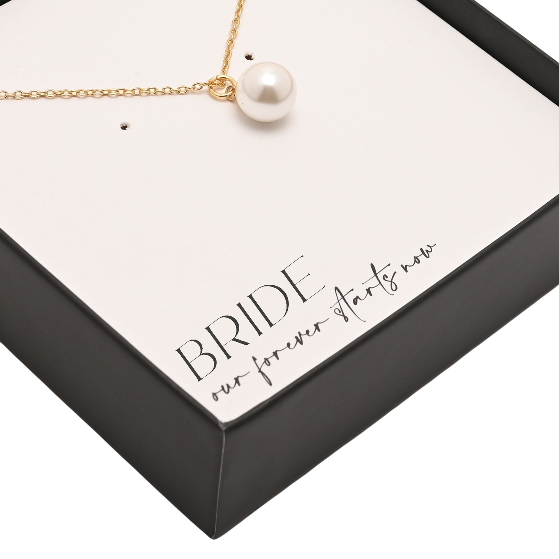 Amore Silver Plated Necklace Faux Pearl - Bride