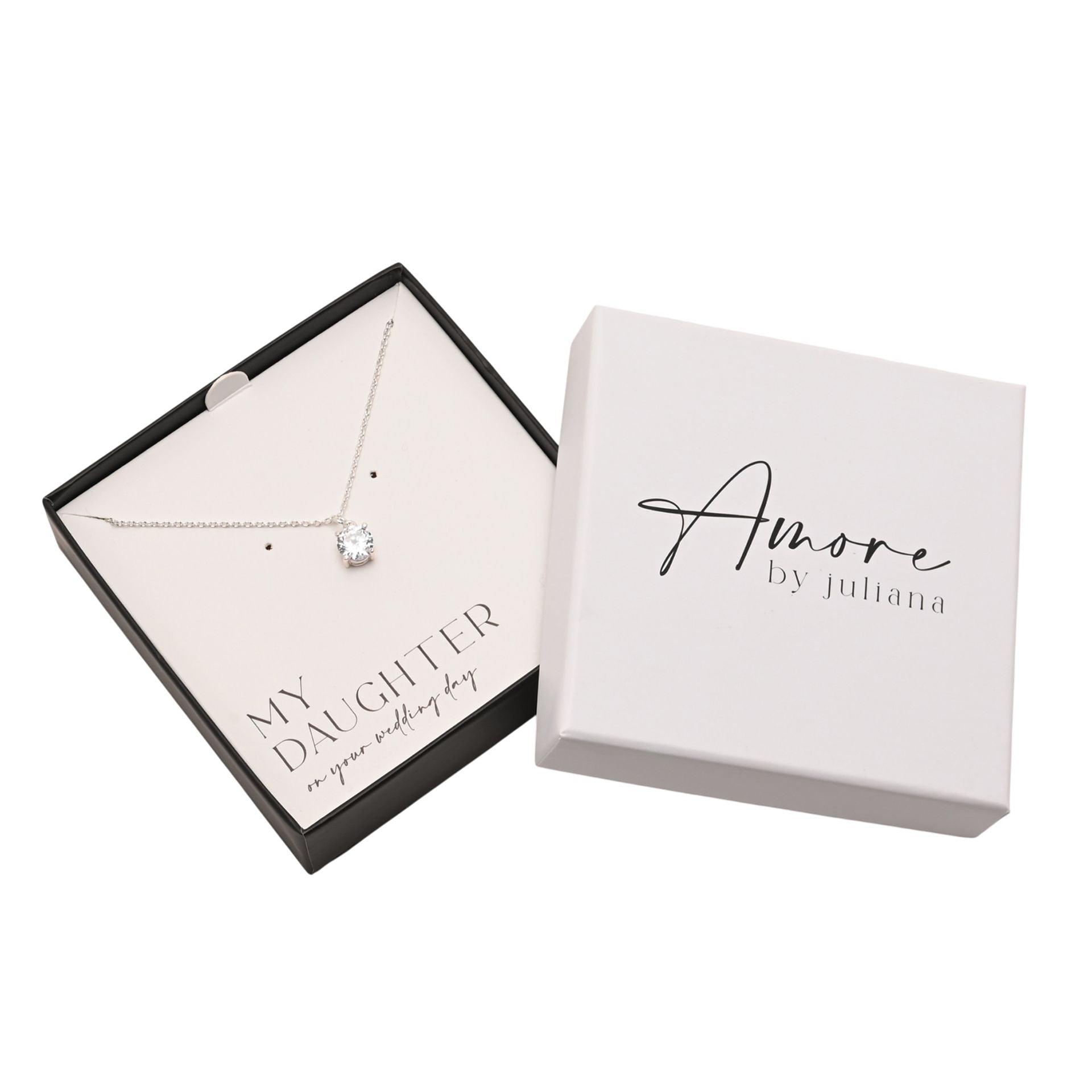 Amore Silver Plated Necklace Crystal Pendant - Daughter