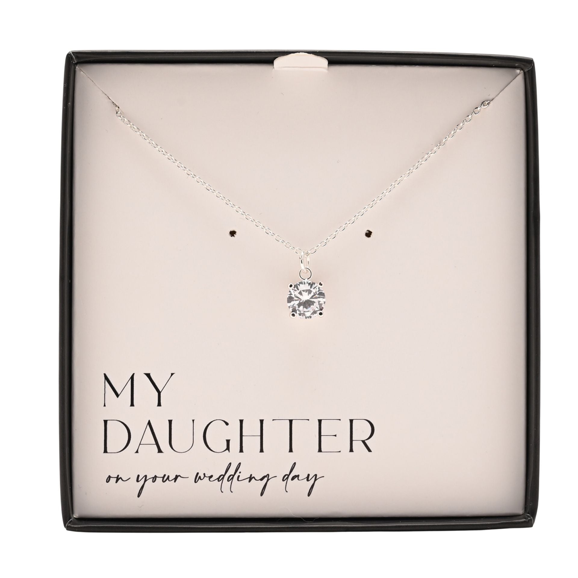 Amore Silver Plated Necklace Crystal Pendant - Daughter