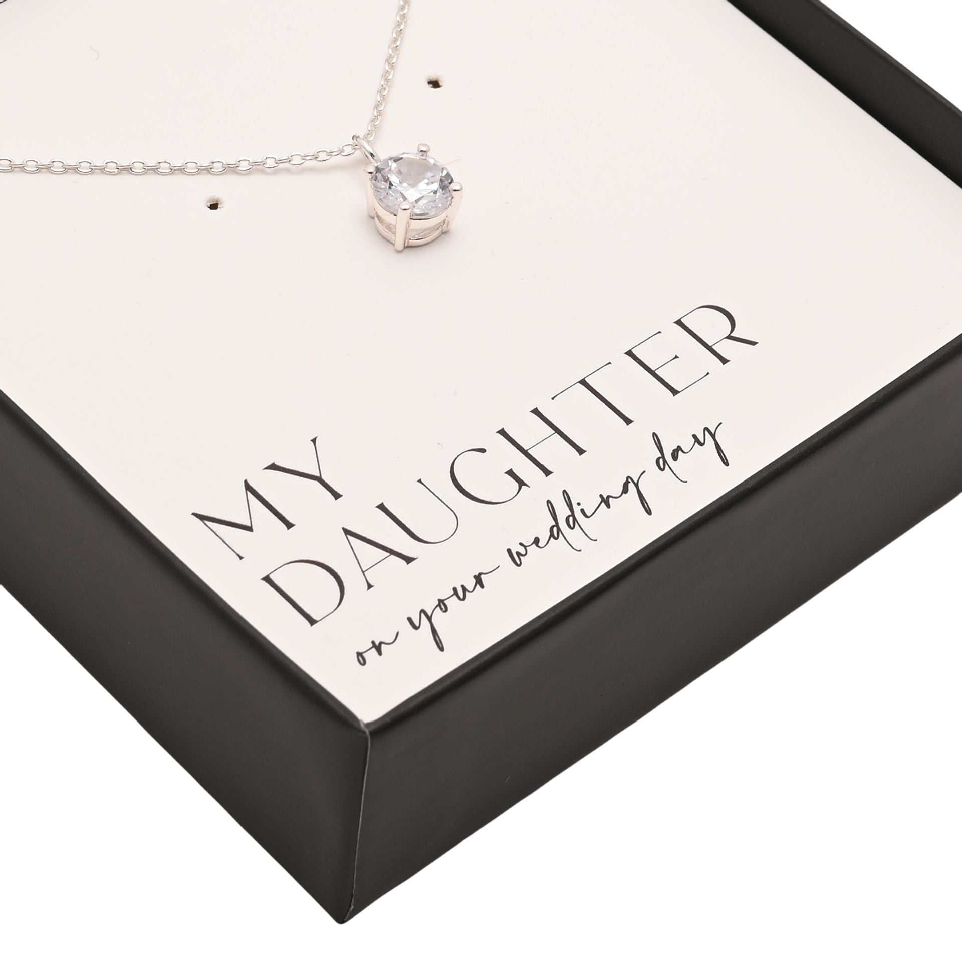 Amore Silver Plated Necklace Crystal Pendant - Daughter