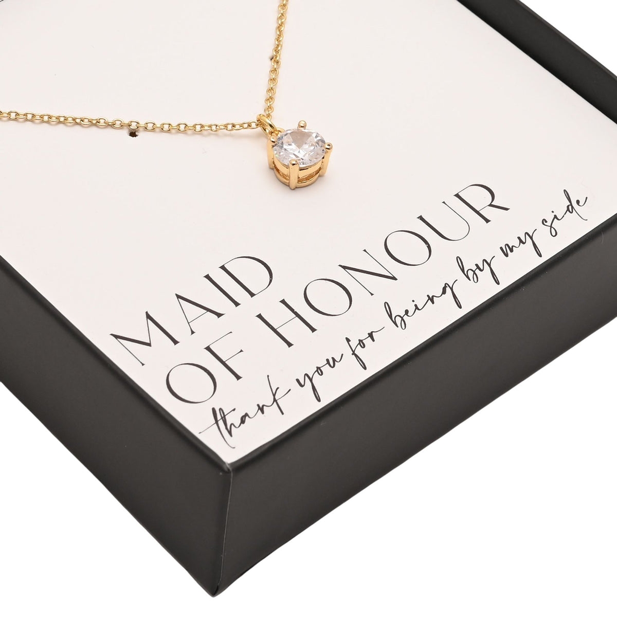 Amore Gold Plated Necklace Crystal Pendant - Maid Of Honour