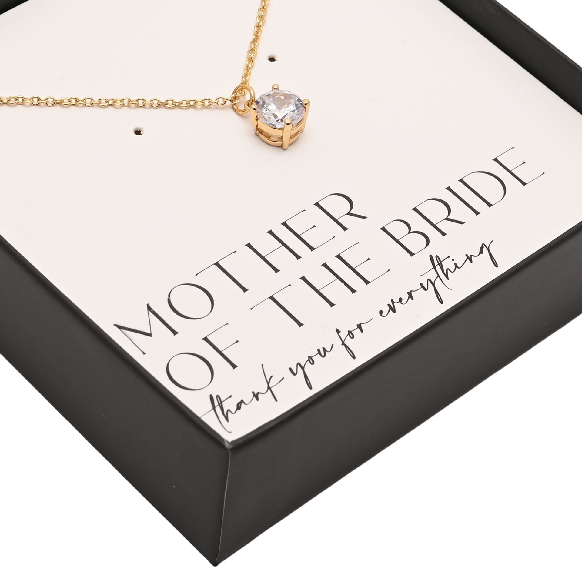 Amore Gold Plated Necklace Crystal Pendant - Mother Of The Bride