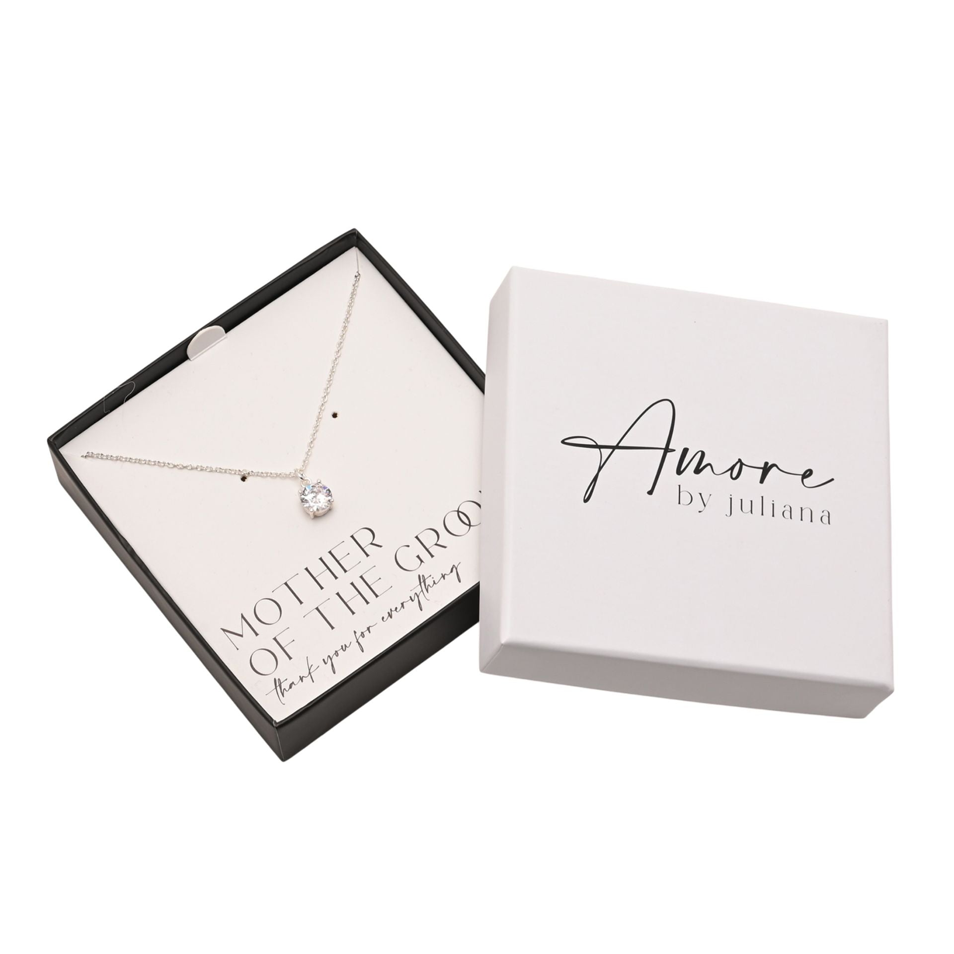 Amore Silver Plated Necklace Crystal Pendant - Mother Of The Groom