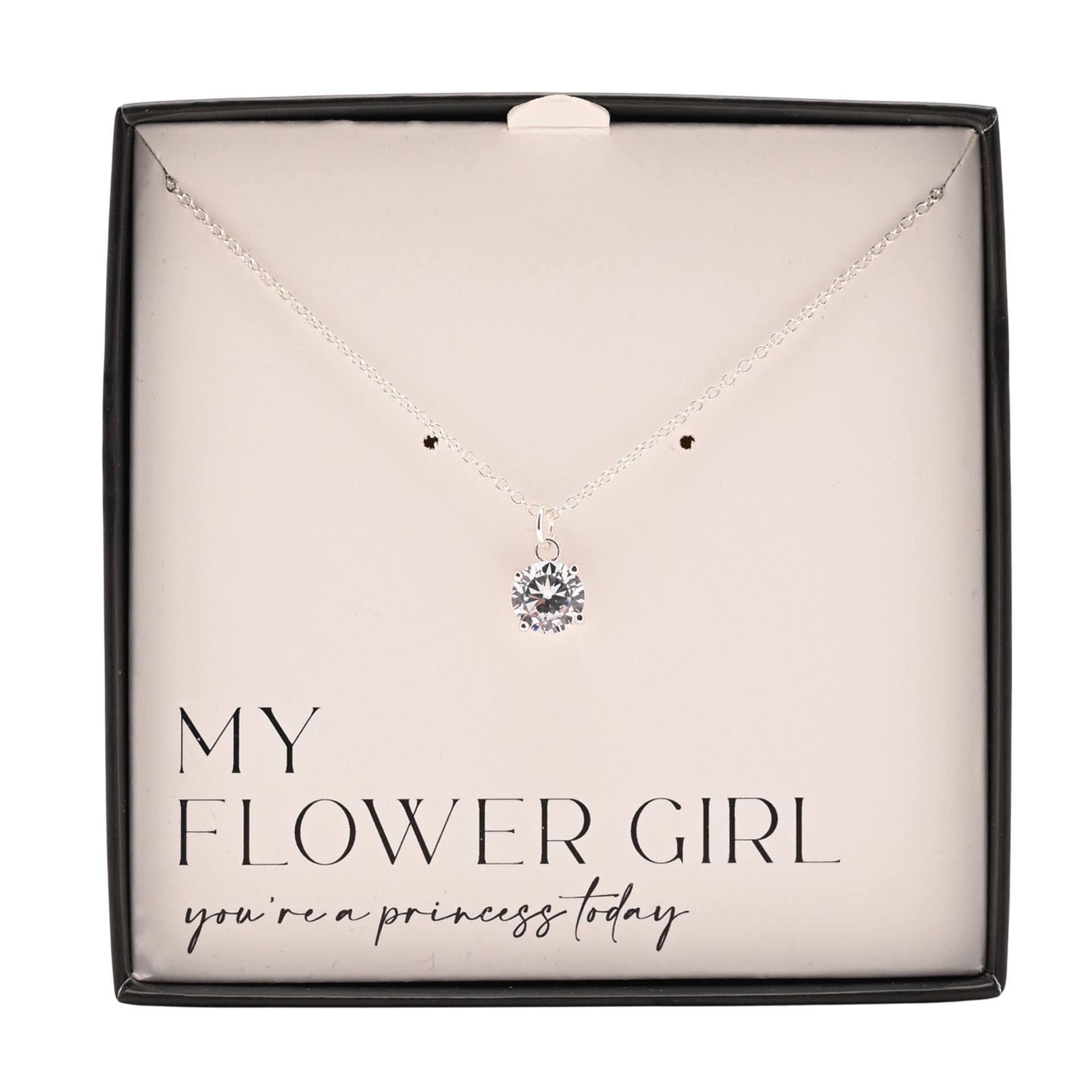 Amore Silver Plated Necklace Crystal Pendant - Flower Girl