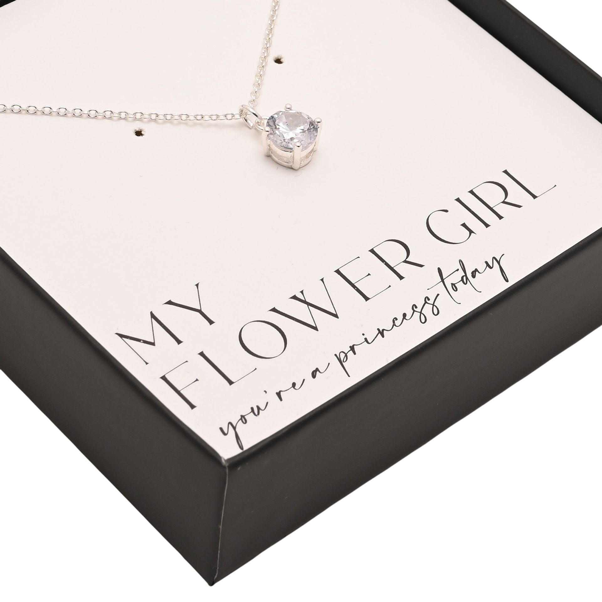 Amore Silver Plated Necklace Crystal Pendant - Flower Girl