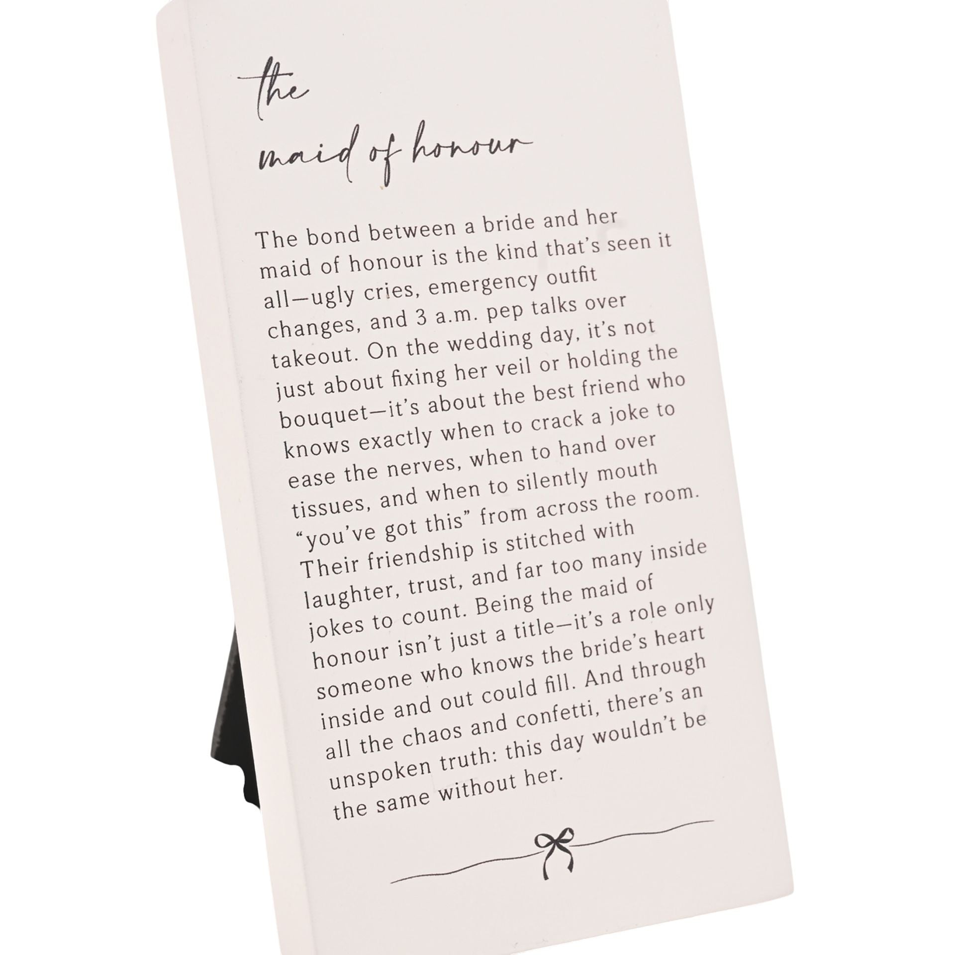 Amore Verse Plaque - Maid Of Honour