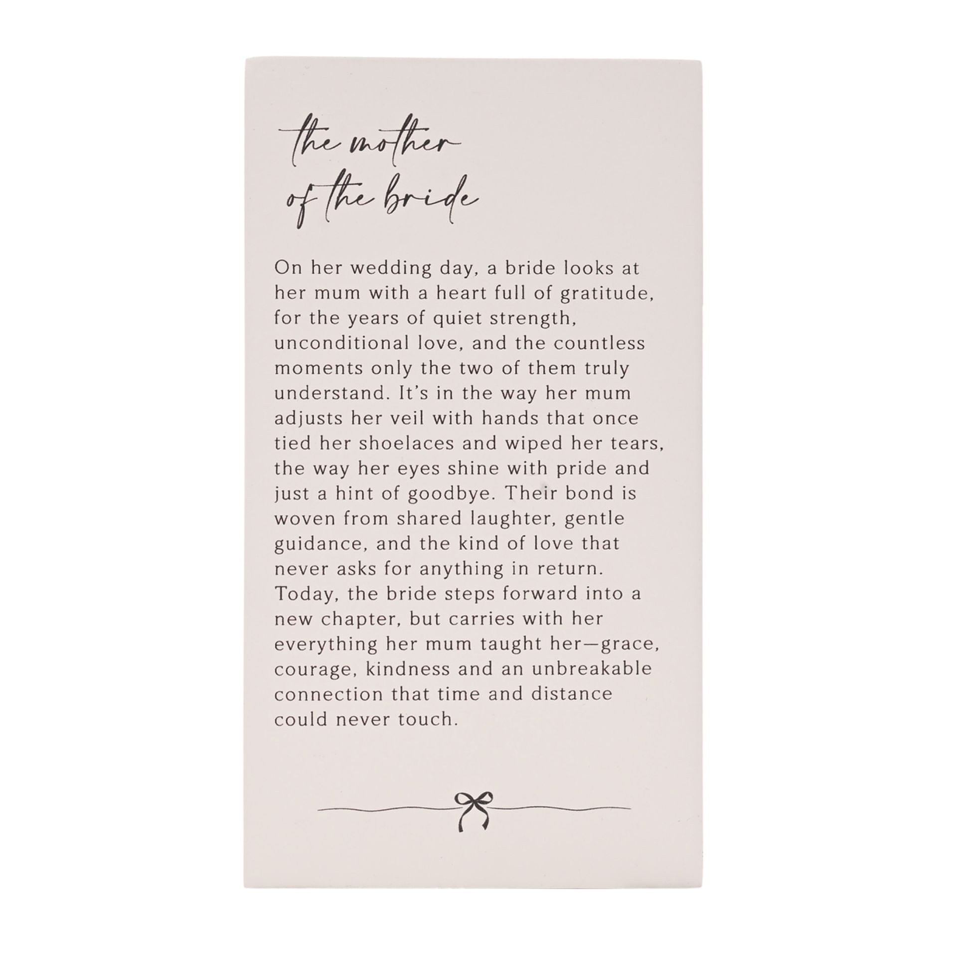 Amore Verse Plaque - Mother Of The Bride