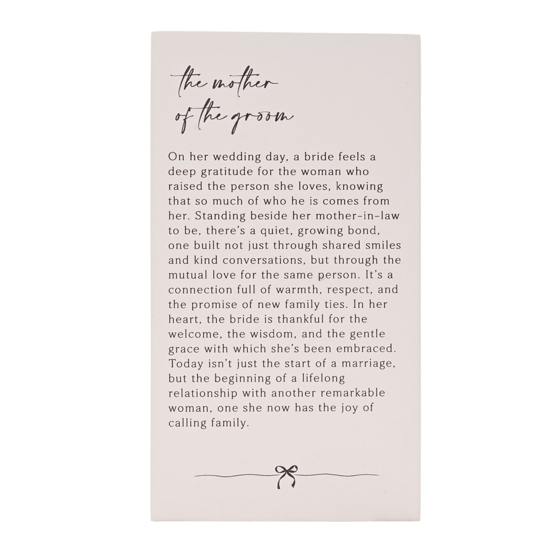 Amore Verse Plaque - Mother Of The Groom