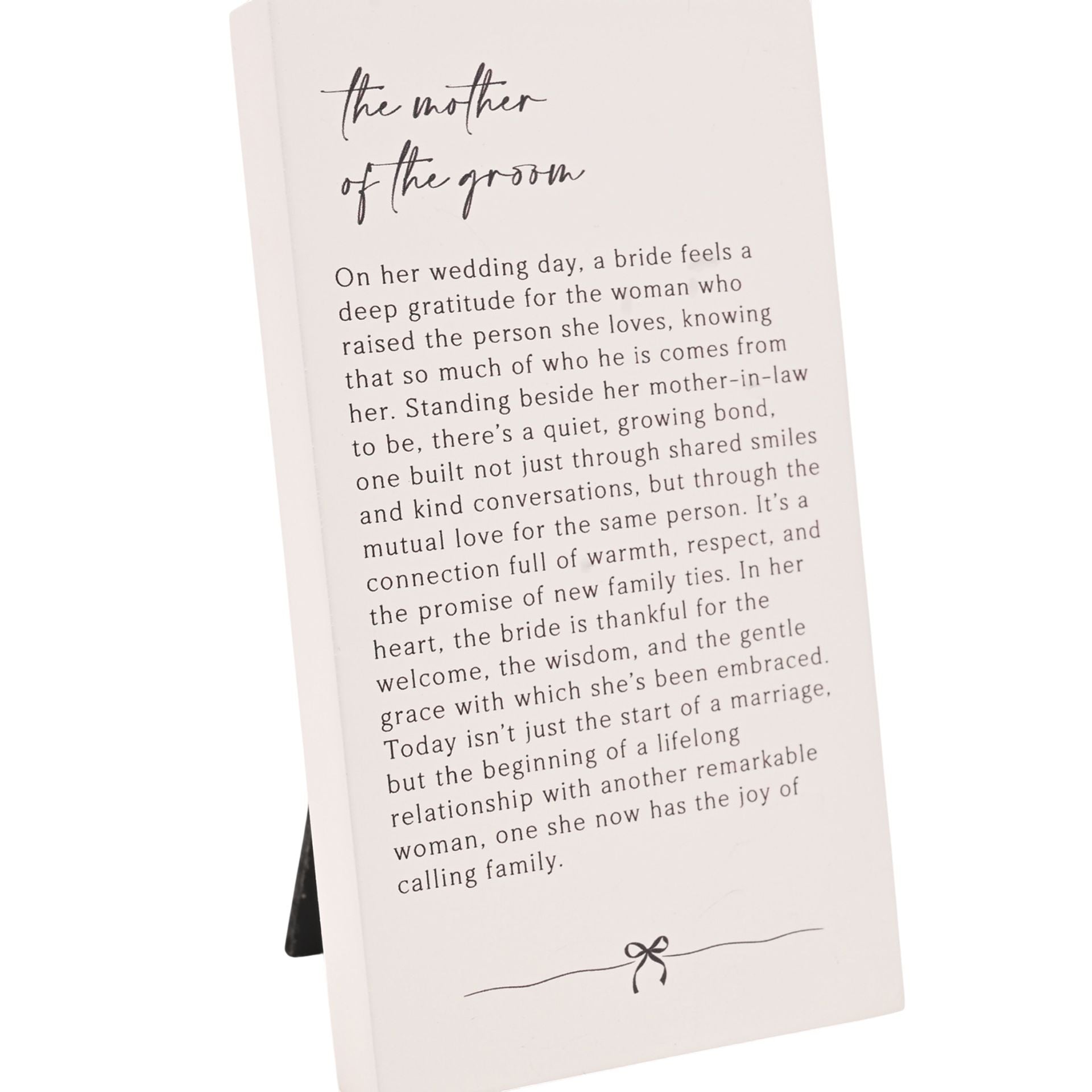 Amore Verse Plaque - Mother Of The Groom