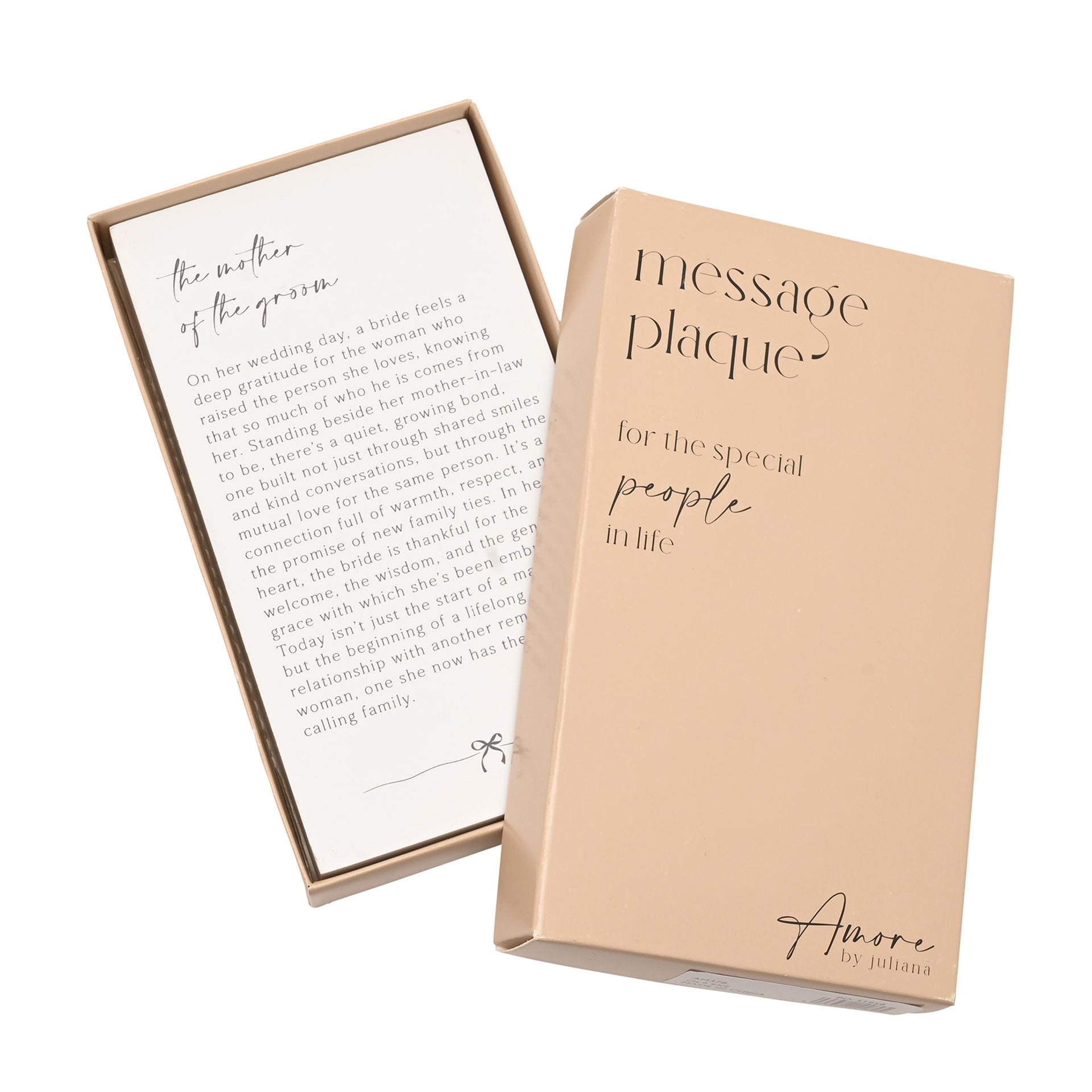 Amore Verse Plaque - Mother Of The Groom