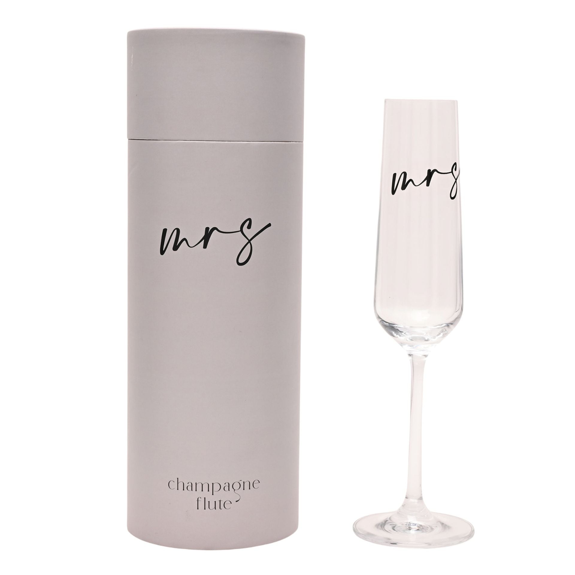 Amore Champagne Flute Black Words - Mrs