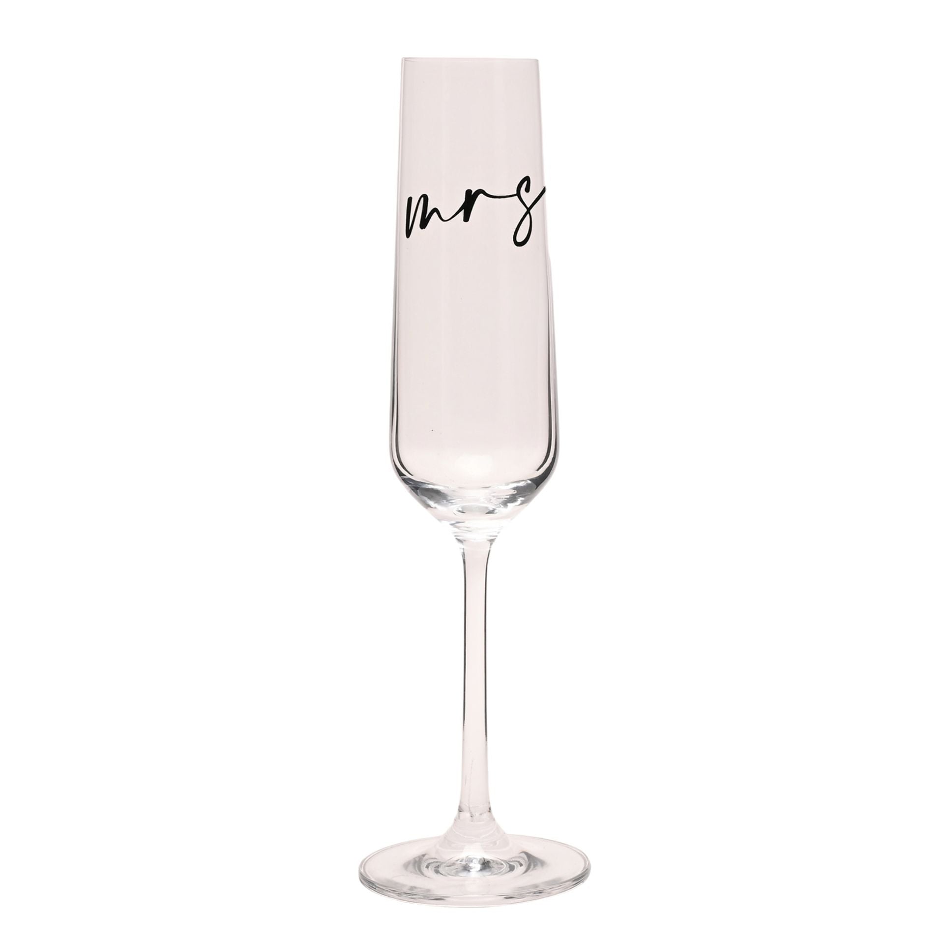 Amore Champagne Flute Black Words - Mrs