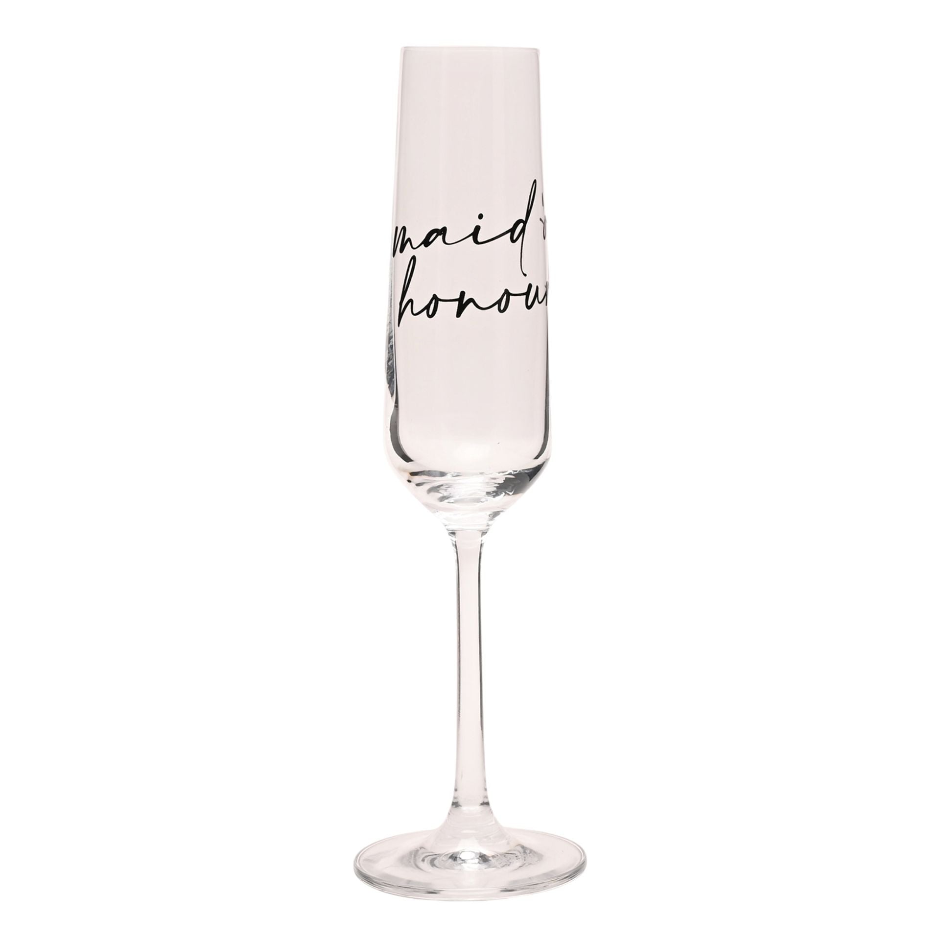 Amore Champagne Flute Black Words - Maid Of Honour