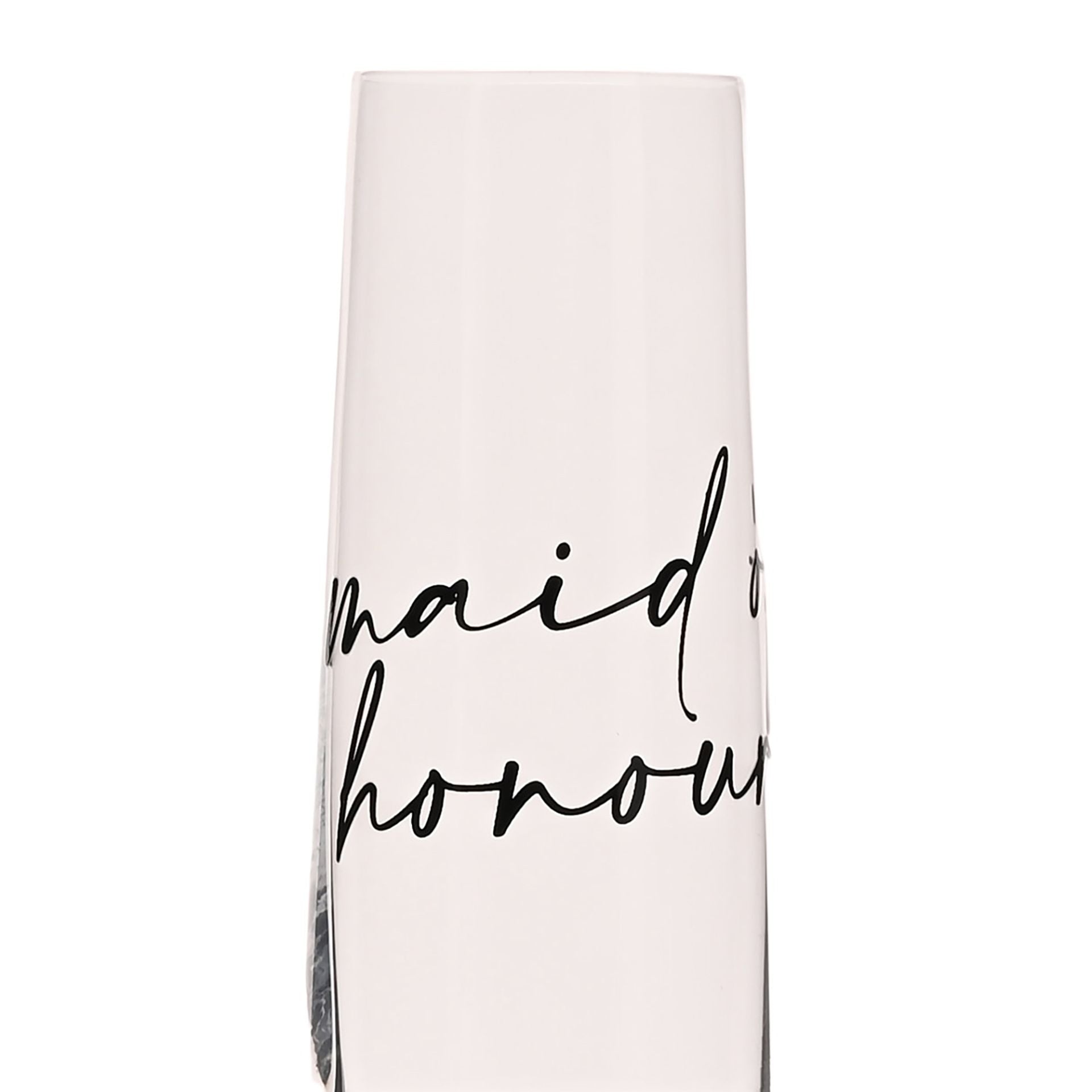 Amore Champagne Flute Black Words - Maid Of Honour