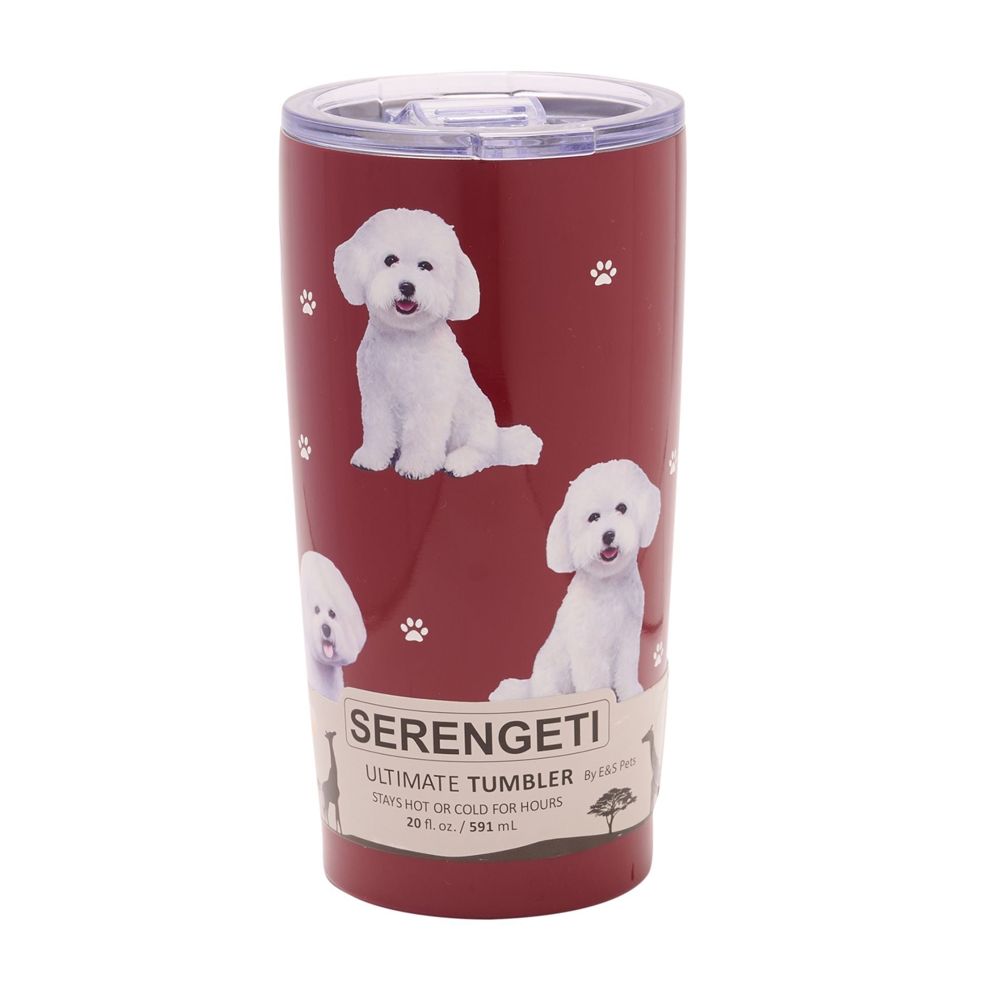 E&S Pets Bichon Frise Serengeti Tumbler