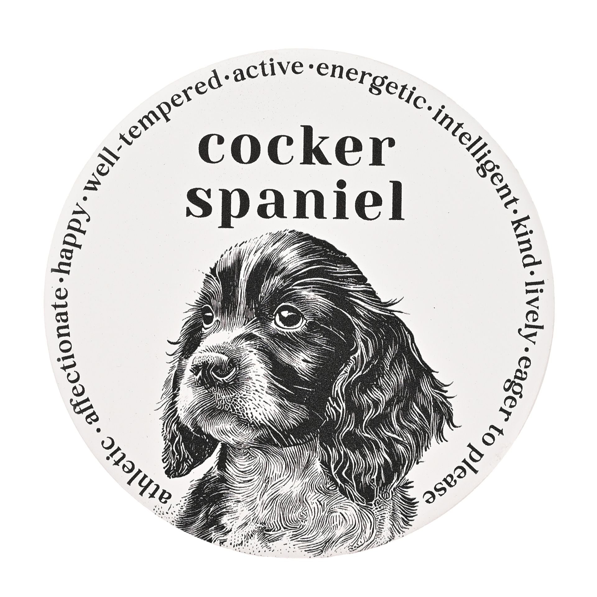 Best of Breed Ceramic Round Coaster - Cocker Spaniel