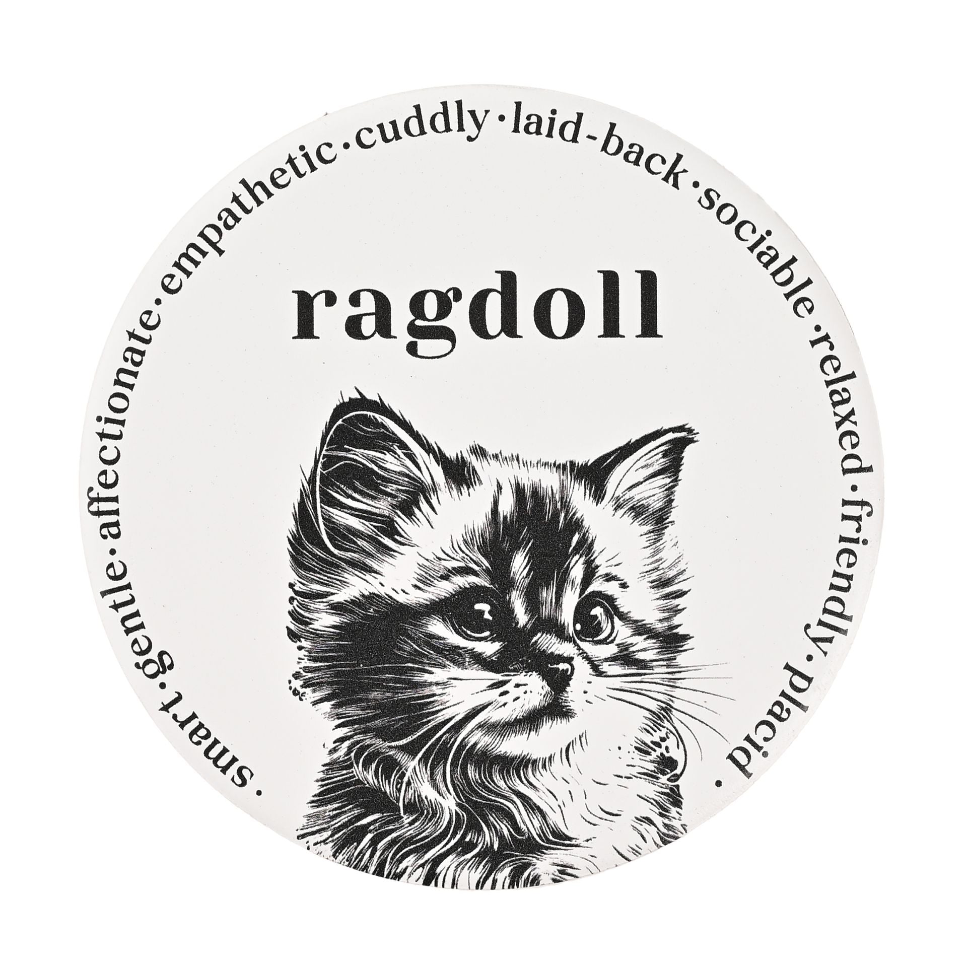 Best of Breed Ceramic Round Coaster - Ragdoll Cat