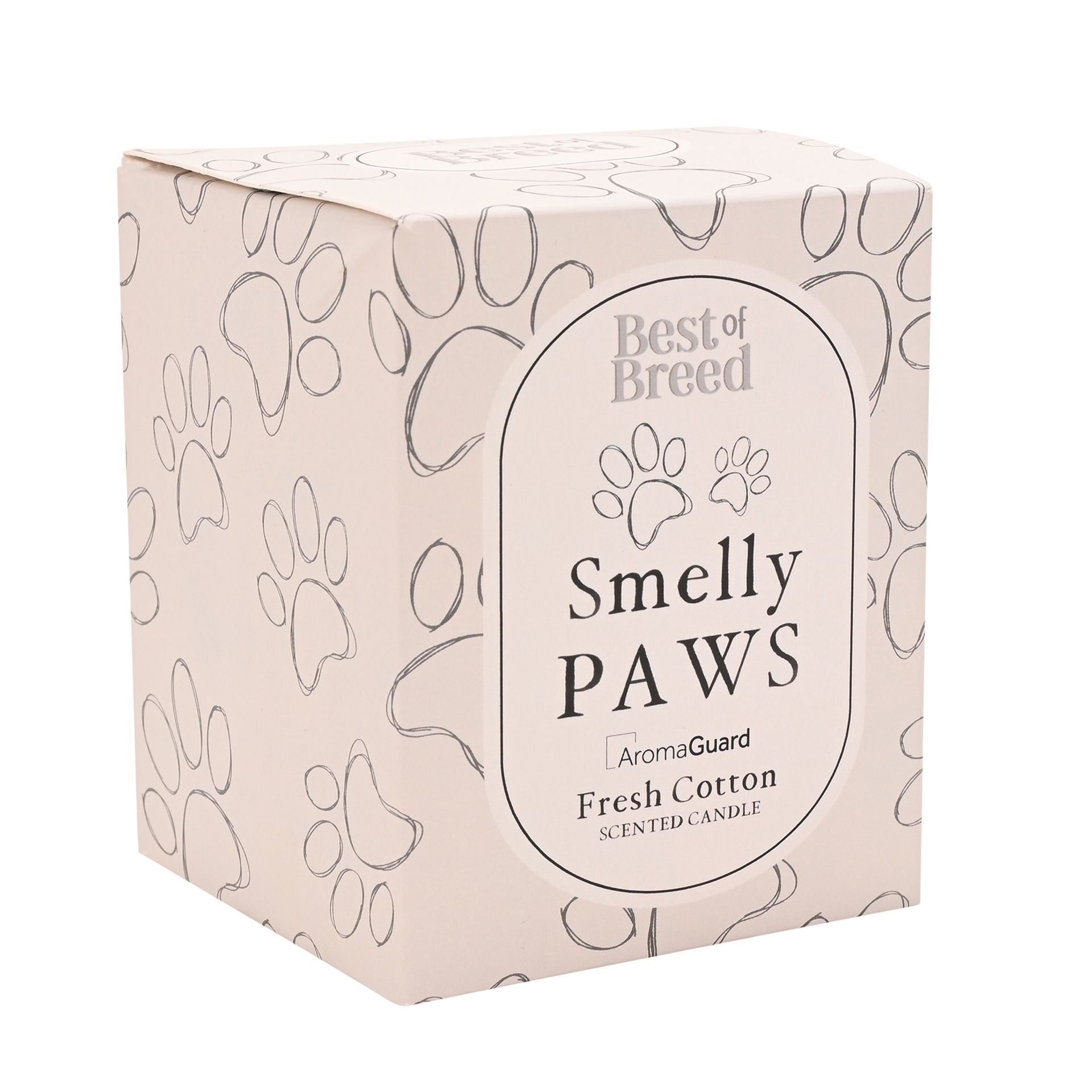 Best of Breed Smelly Paws 260g Candle - Fresh Cotton with Aroma Guard