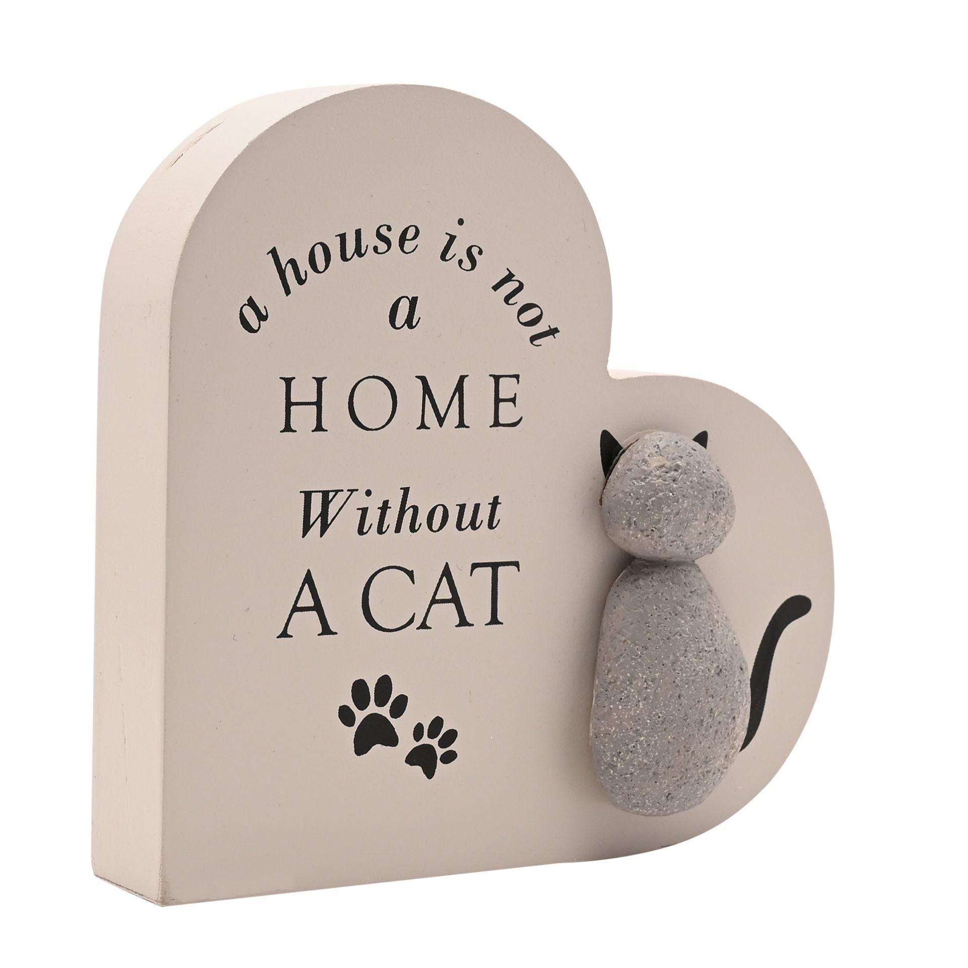 Best of Breed Heart Plaque - "A House Is Not a Home Without a Cat"
