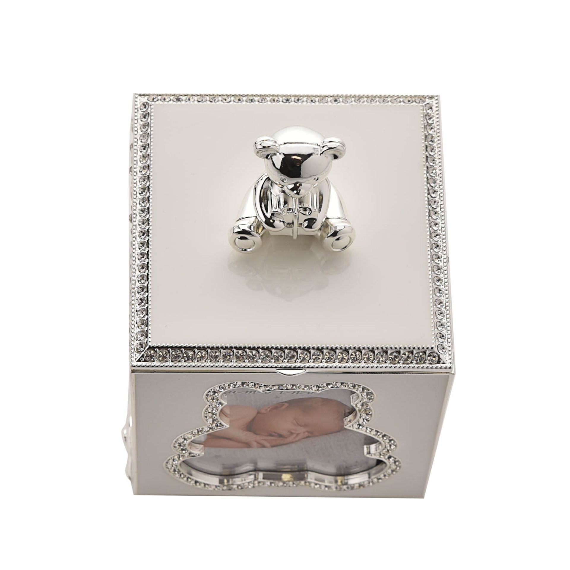 Bambino Silver Plated Bear Photo Frame Box