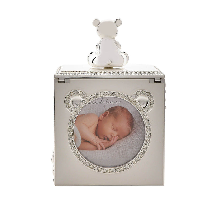 Bambino Silver Plated Bear Photo Frame Box