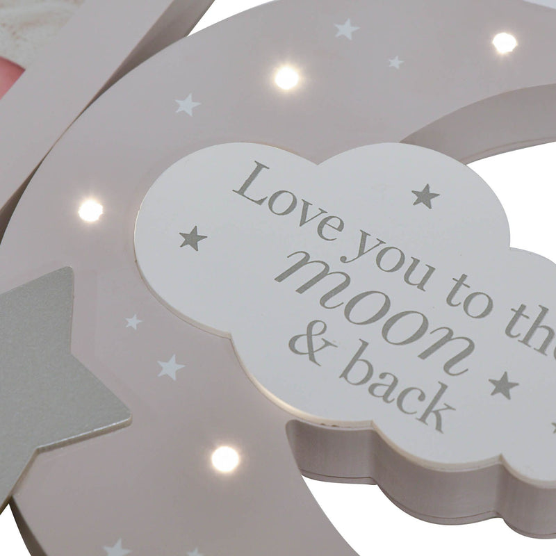 Bambino Light Up Mantel Plaque Frame "Love You to the Moon"