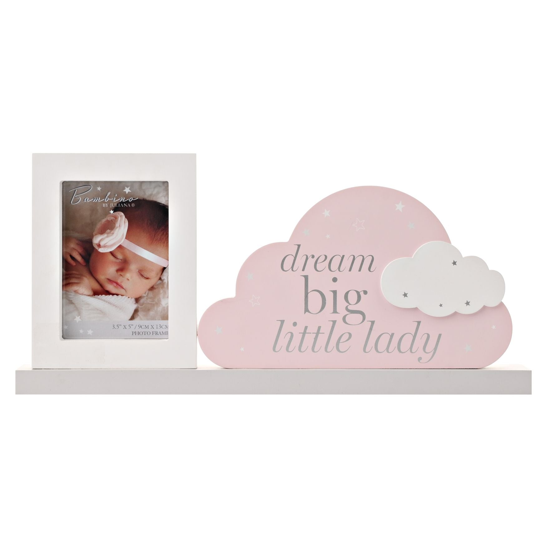 Bambino Mantel Plaque Frame "Dream Big Little Lady" 37cm