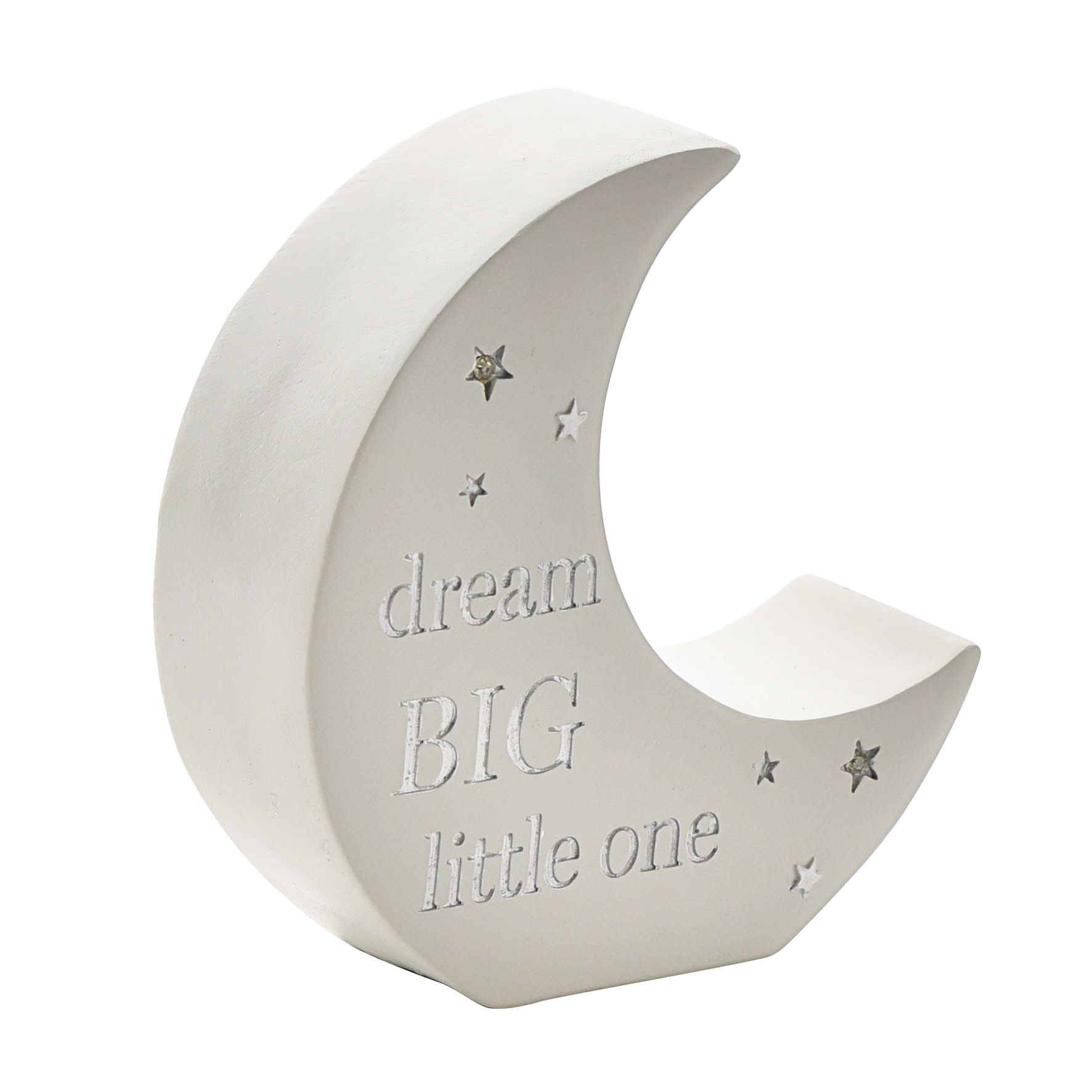 Bambino Moon Shaped Resin Money Box "Dream Big" 15cm