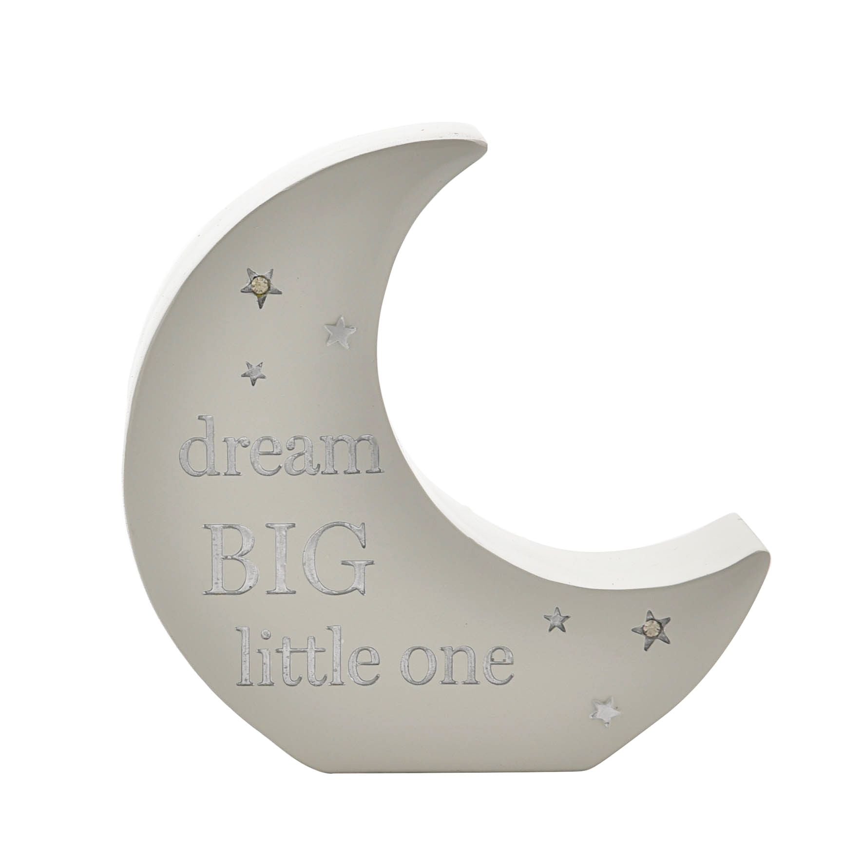 Bambino Moon Shaped Resin Money Box "Dream Big" 15cm