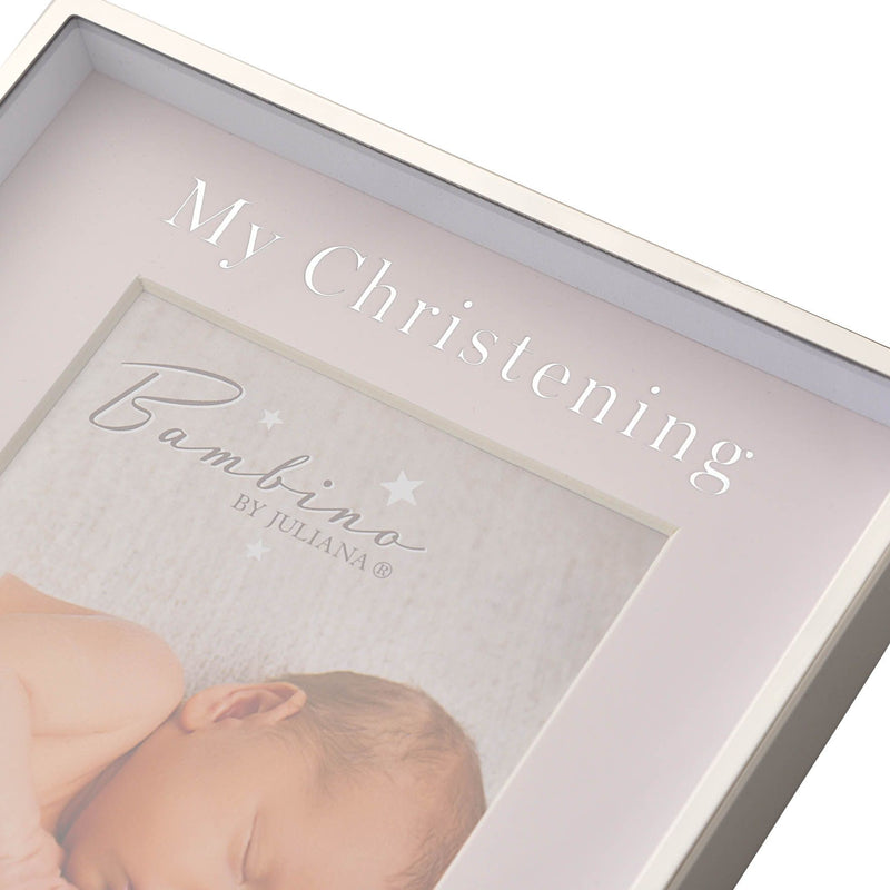 Silver Colour Photo Frame "Christening Day" Pink 4" x 6"