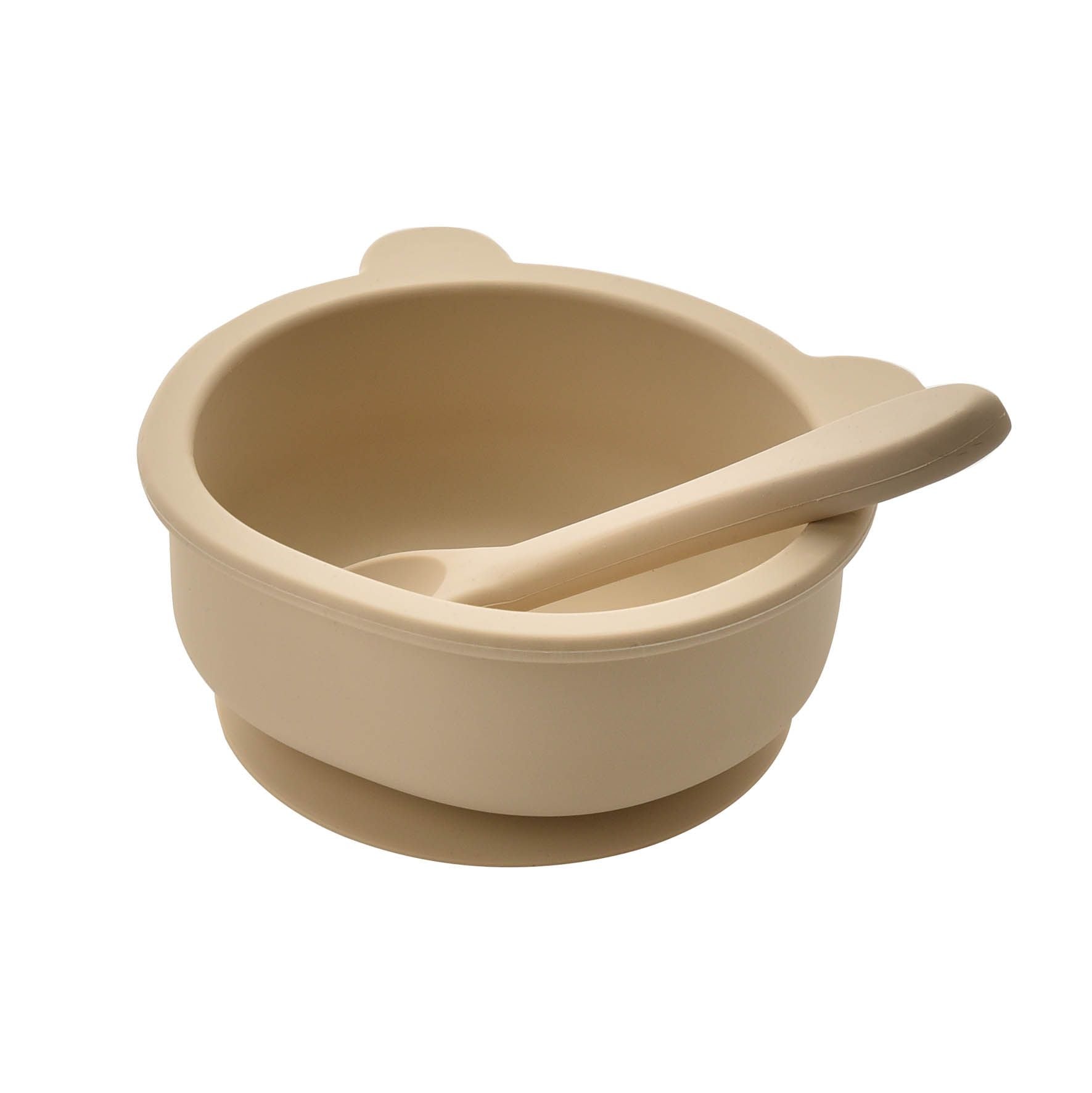 Bambino Silicone Feeding Set Bib Bowl & Spoon Natural