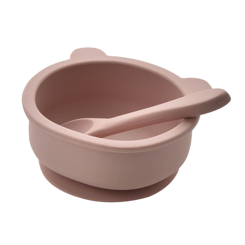 Bambino Silicone Feeding Set Bib Bowl & Spoon Pink