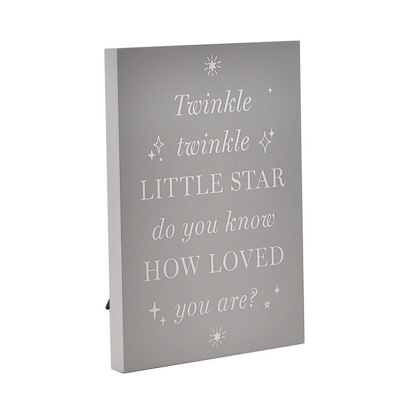 Bambino Wooden Standing Plaque "Twinkle" 18x13cm