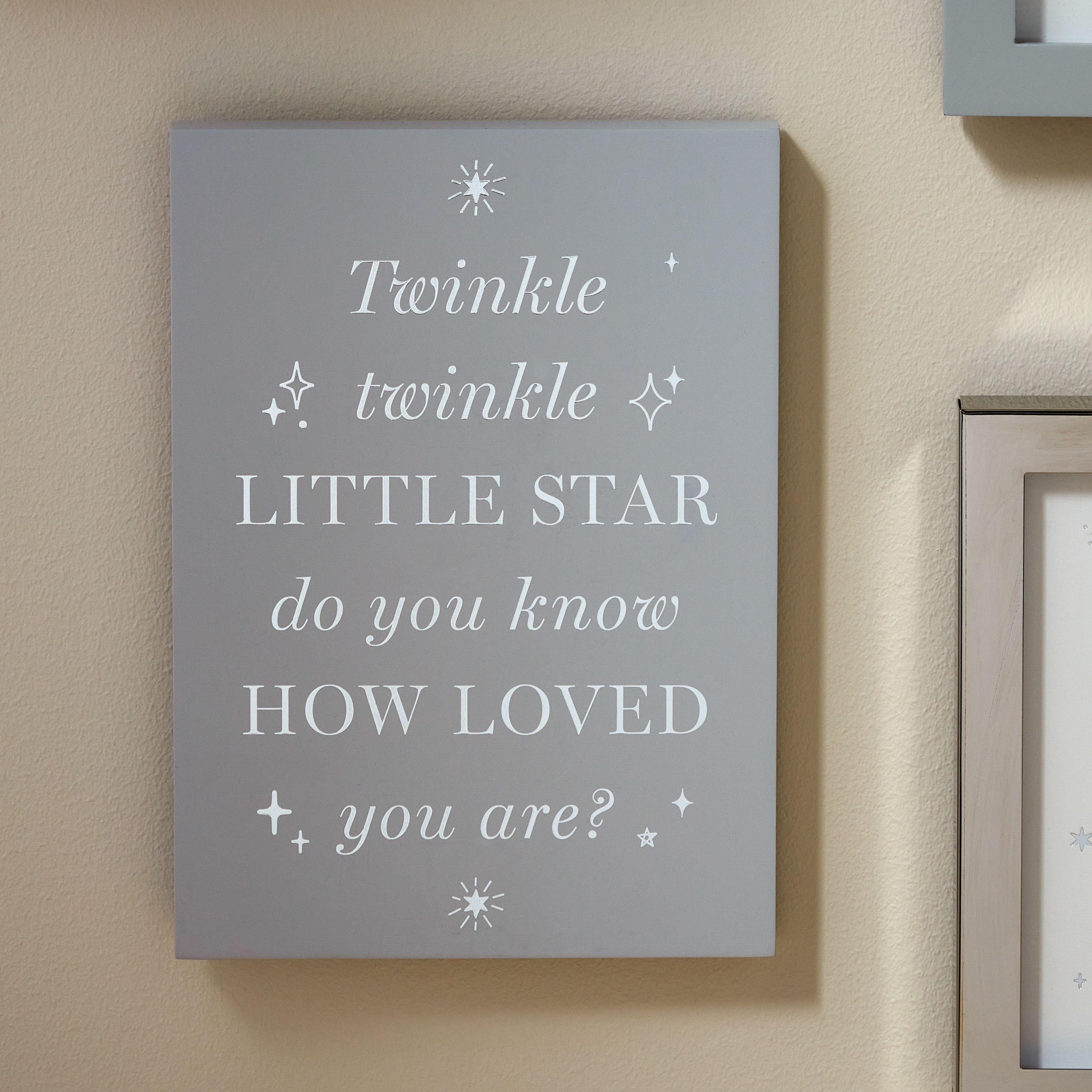 Bambino Wooden Standing Plaque "Twinkle" 18x13cm