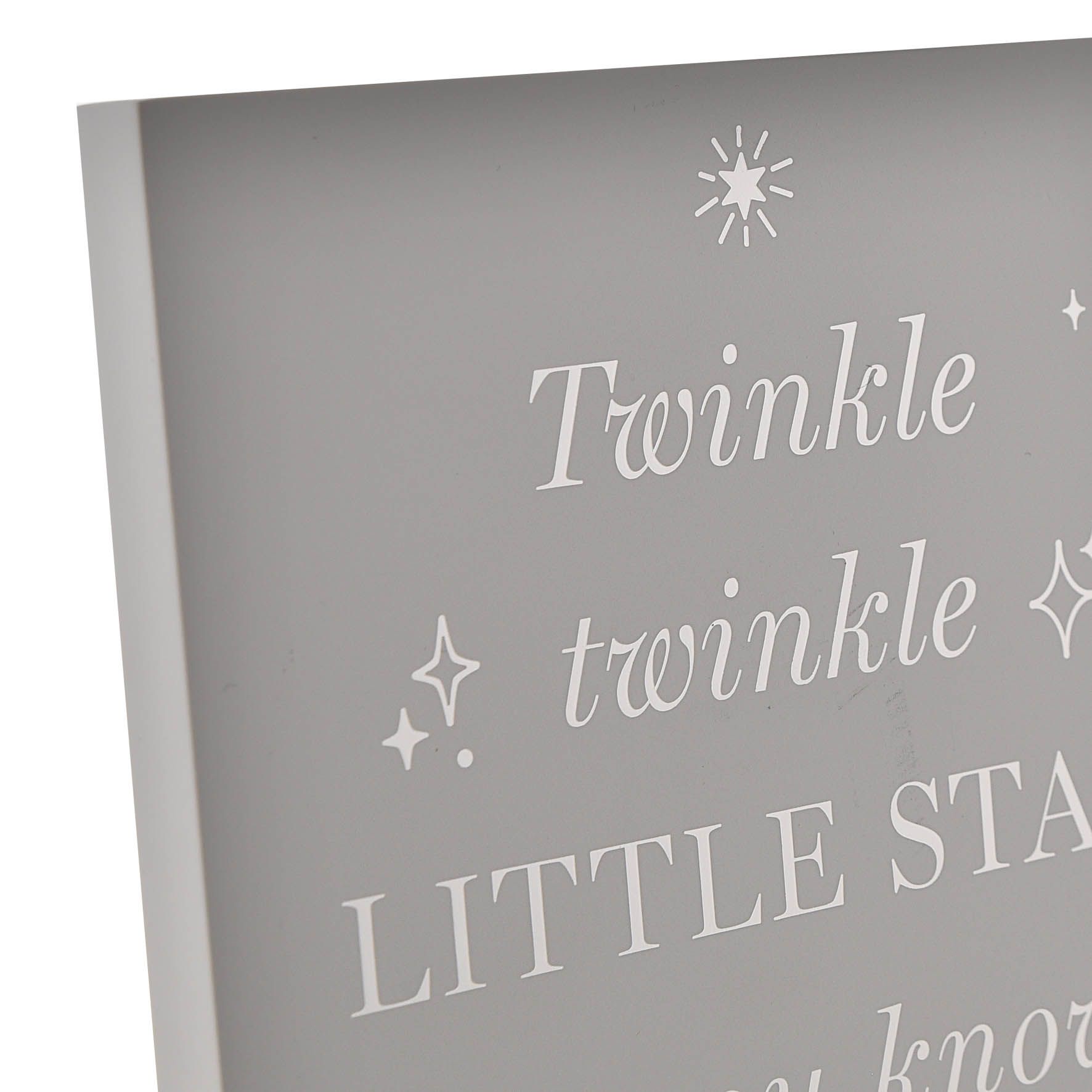 Bambino Wooden Standing Plaque "Twinkle" 18x13cm