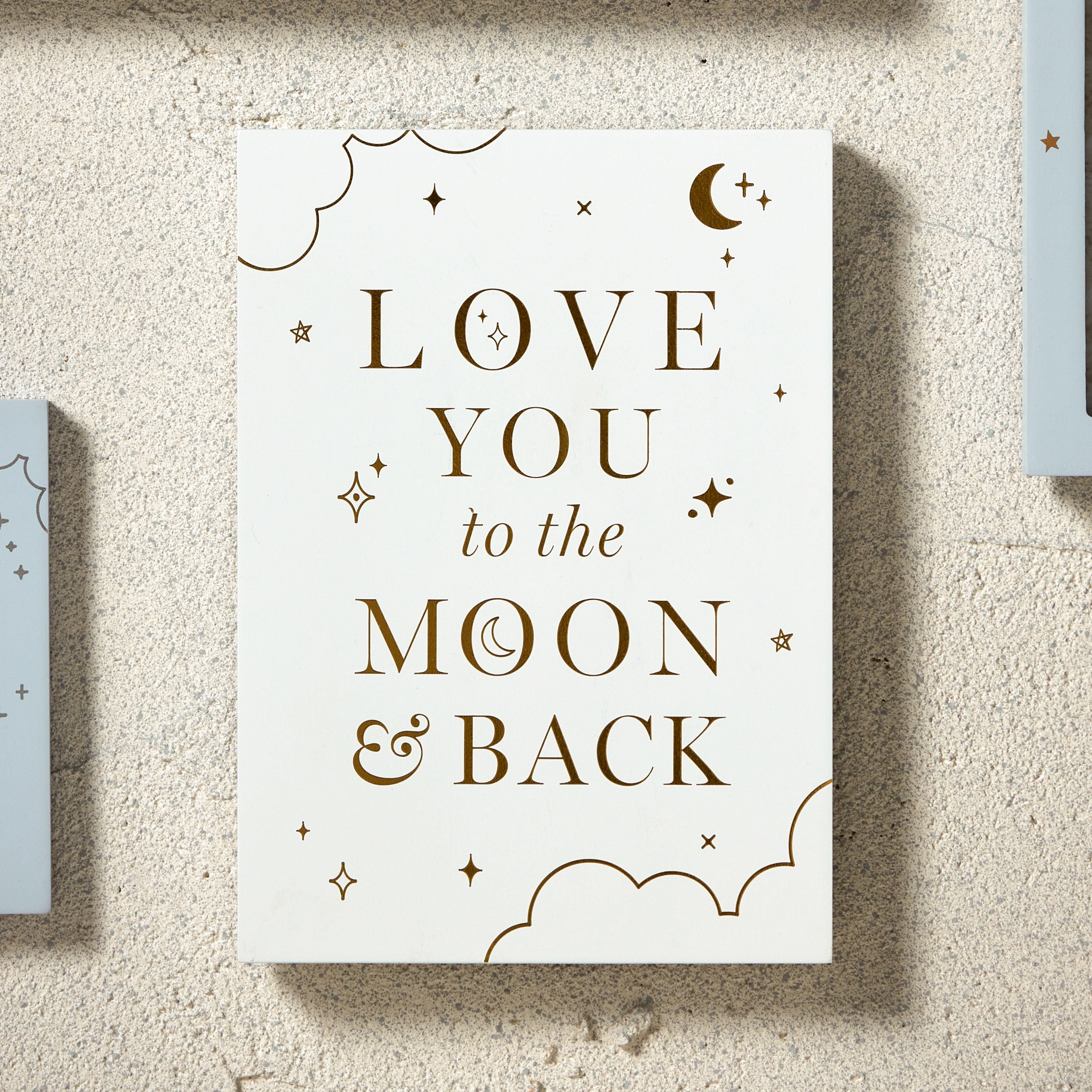 Bambino Wooden Standing Plaque "Moon & Back" 21x15cm