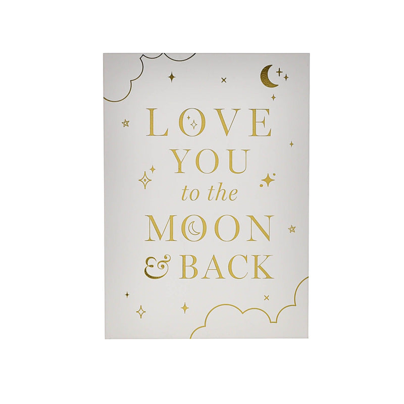 Bambino Wooden Standing Plaque "Moon & Back" 21x15cm