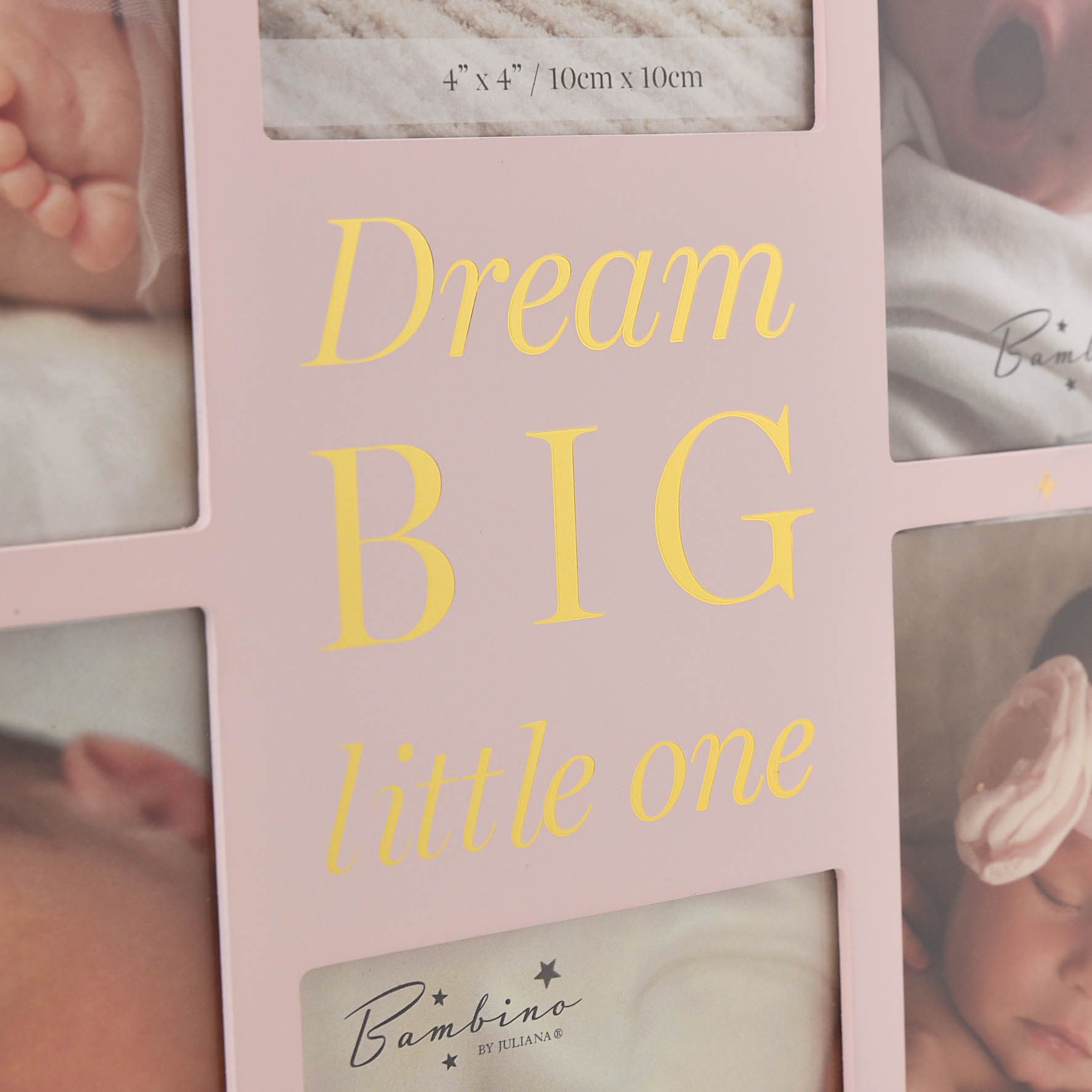 Bambino Wooden Collage Frame "Dream Big" Pink