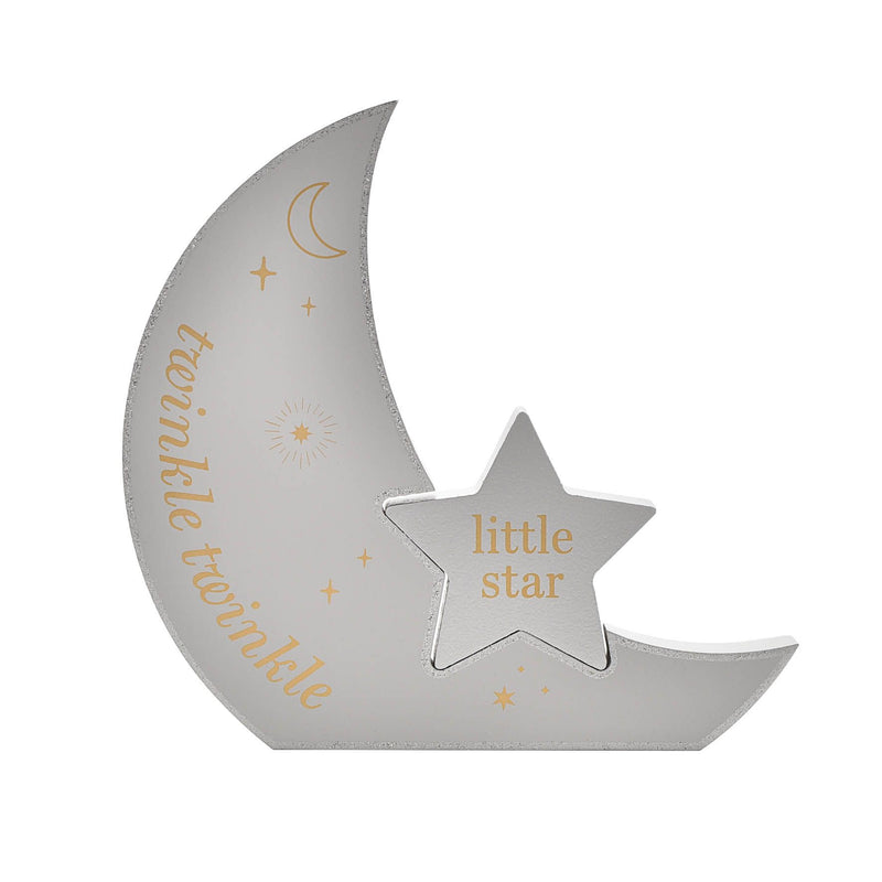 Bambino Wooden Moon Plaque "Twinkle Twinkle" 18cm