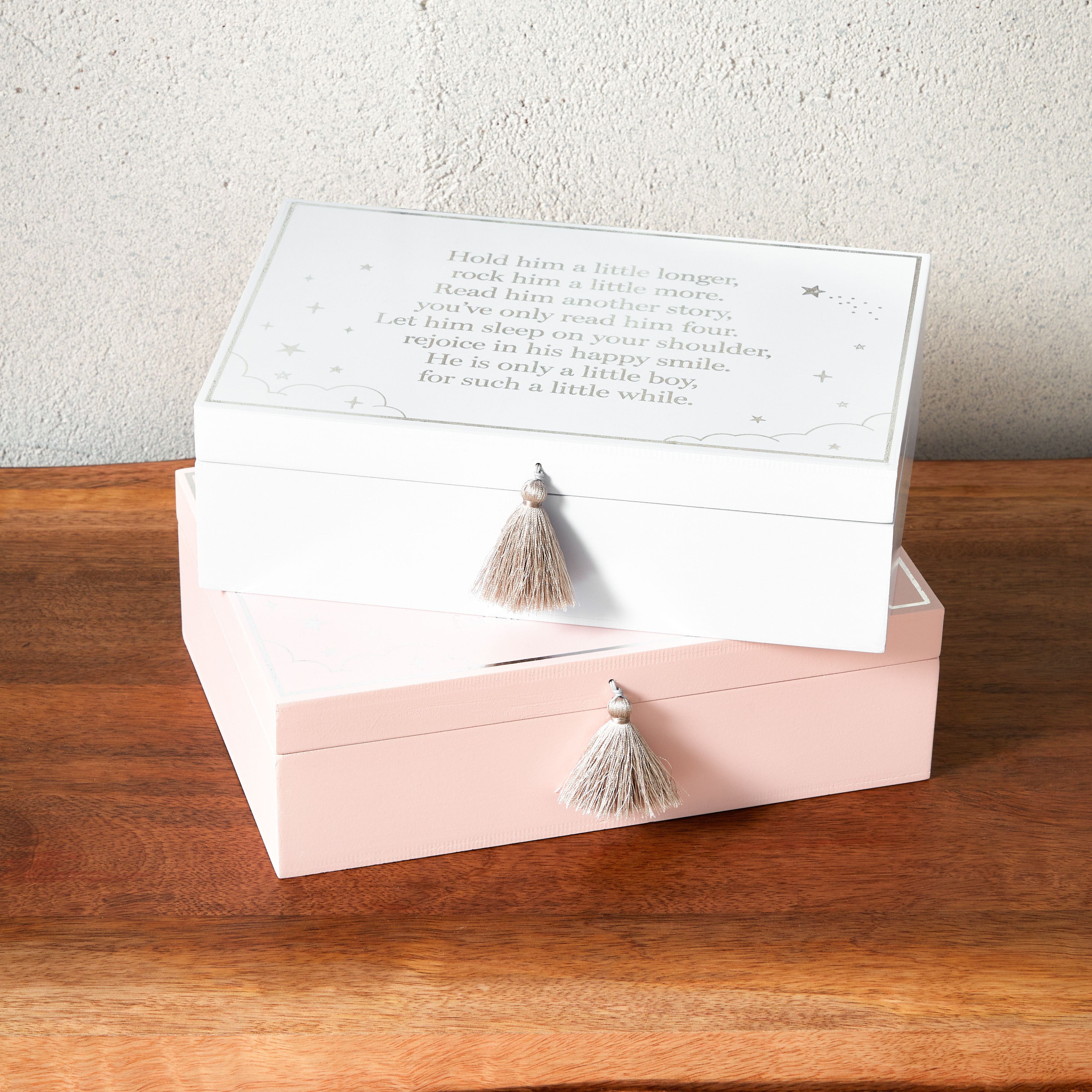 Bambino Wooden Keepsake Box Pink