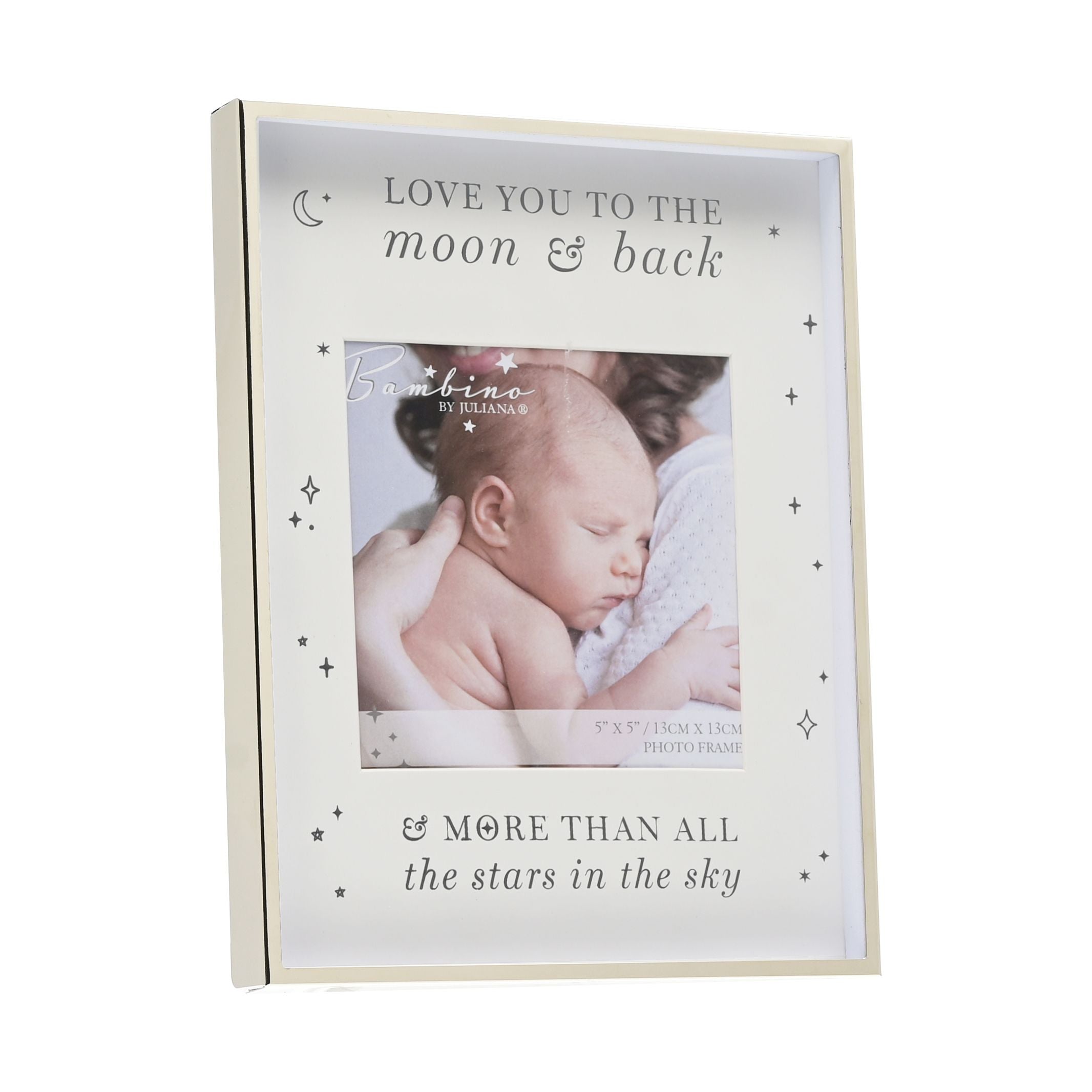 Bambino Metal Plated Moon & Back Photo Frame 5" x 5"