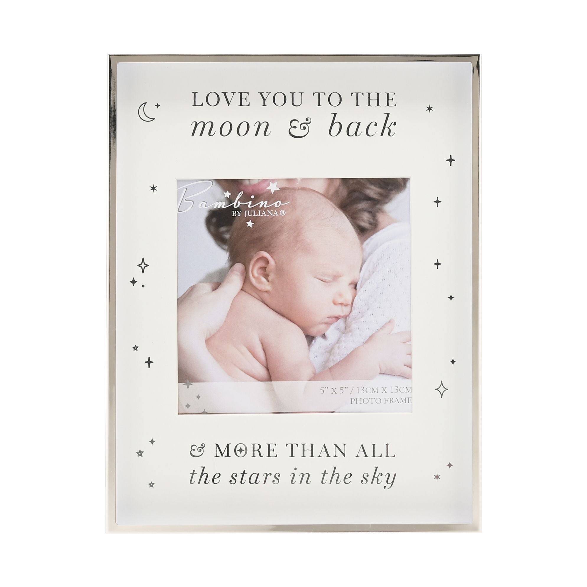 Bambino Metal Plated Moon & Back Photo Frame 5" x 5"