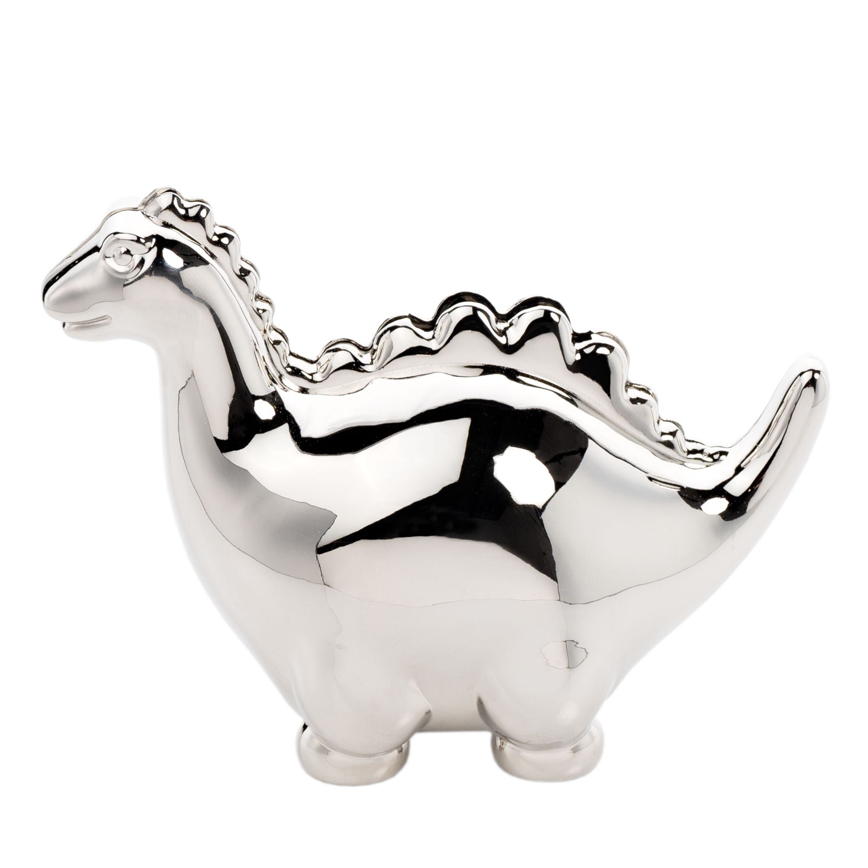 Bambino Silver Plated Money Box - Dinosaur